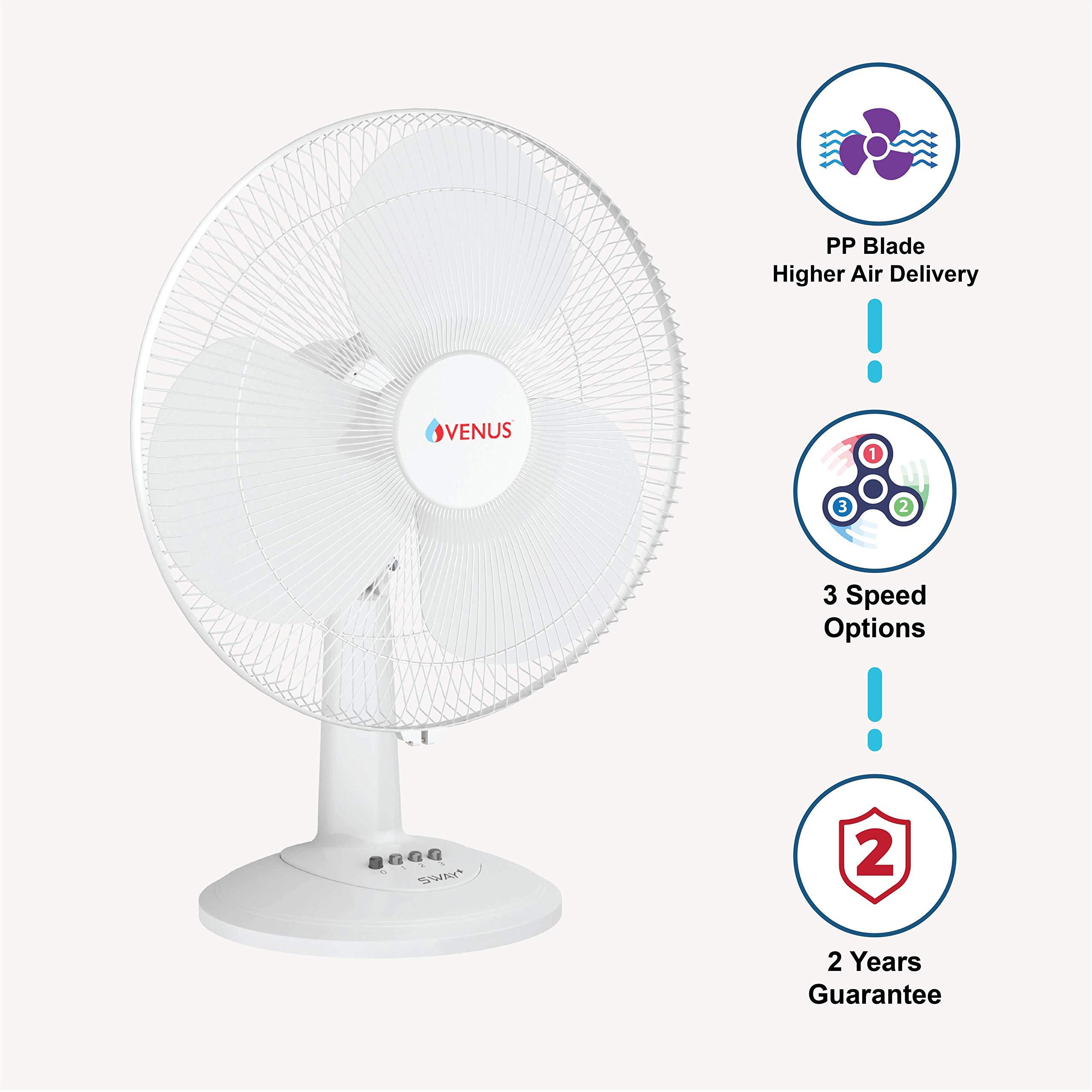 Venus Sway Plus Table Fan - Powerful Cooling -2