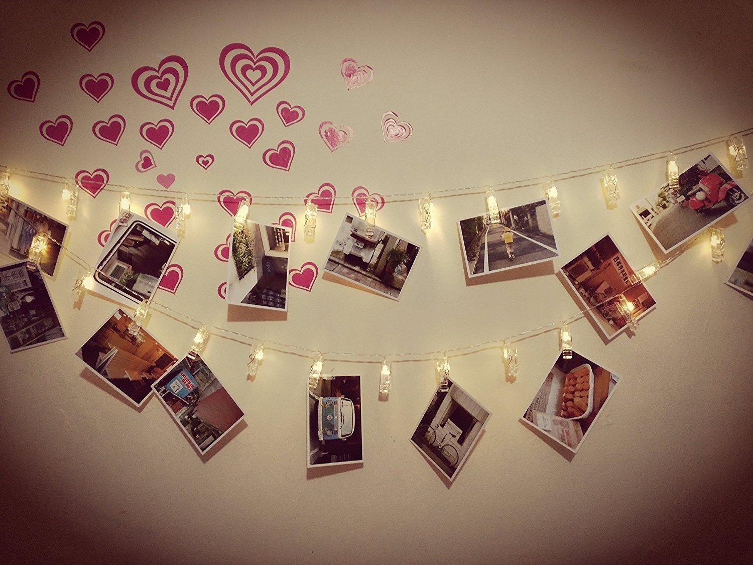 Led Bedroom Lights, Photo Clips String Lights, Fun and Cute Decorations Lights, USB Powered, 30 LEDs, Warm White - for Hanging Photos Pictures Cards