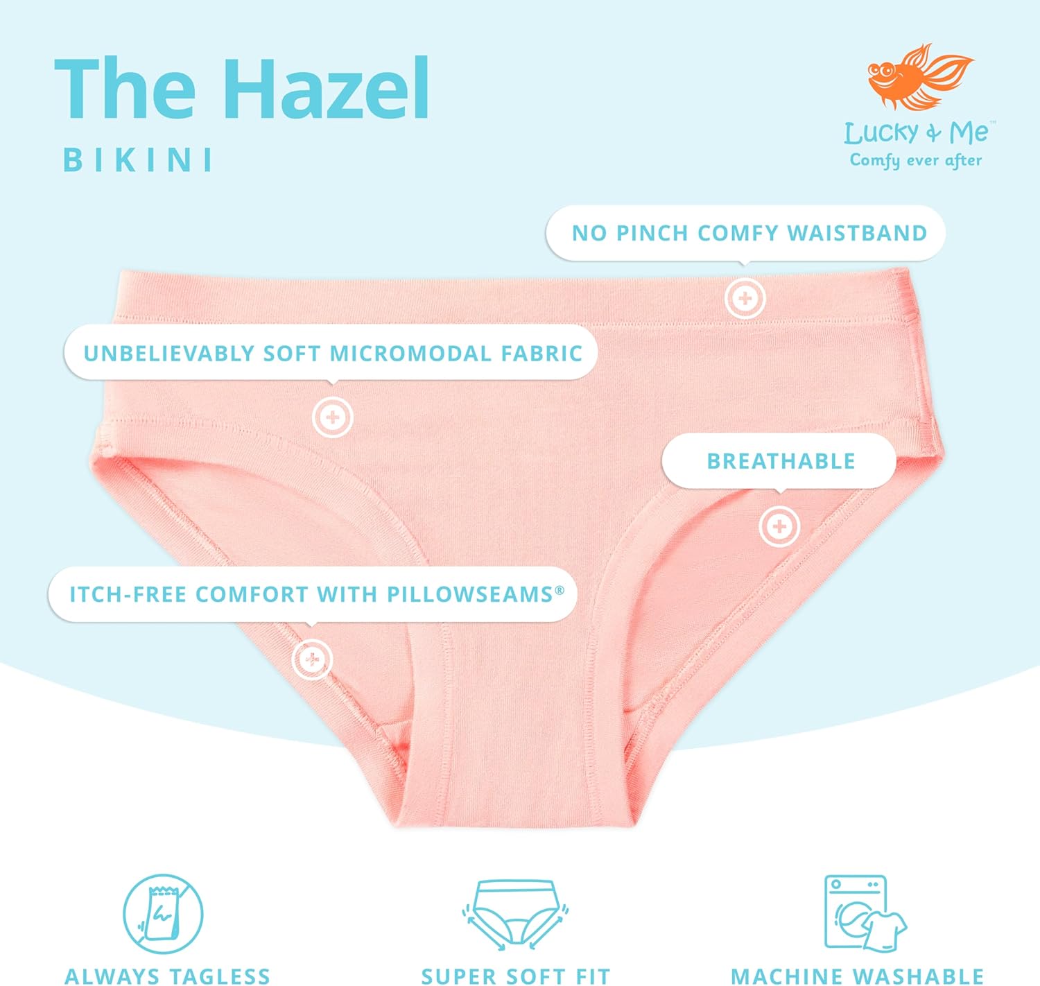 Lucky & Me Hazel Girls Bikini Children's Underwear 6 Pack - Image 3