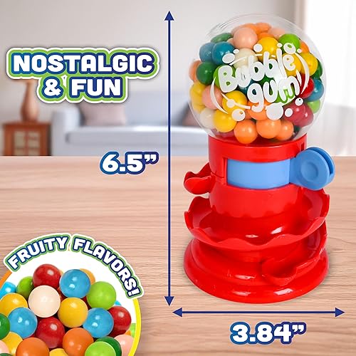 Miniatura 2 de Toymendous - Máquina de chicles para niños con bolas de chicle – Mini dispensador de caramelos de goma de mascar | Alcancía para niños – Recibe