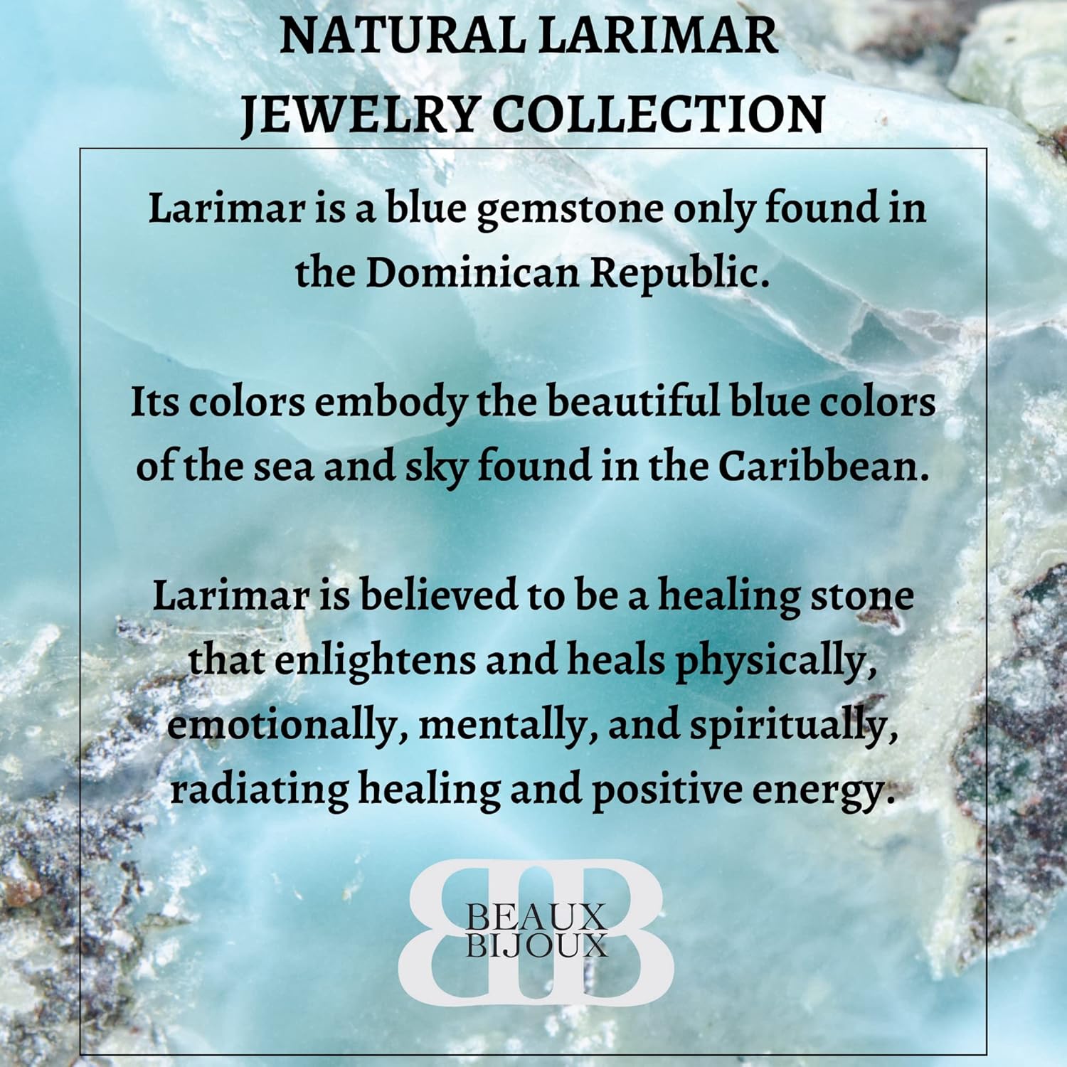 Miniatura 6 de Beaux Bijoux Pendientes de plata de ley azul larimar para mujer joyería de larimar natural hermosas piedras de larimar azul aretes redondos