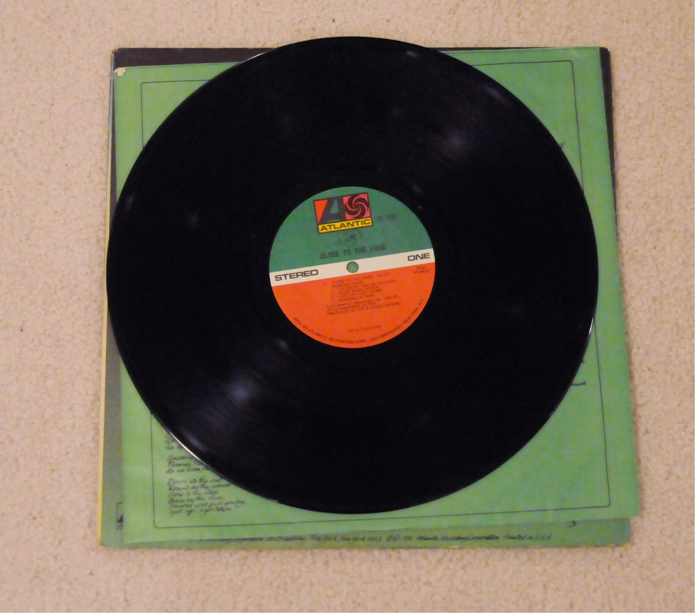 CLOSE TO THE EDGE VINYL LP 1972 YES