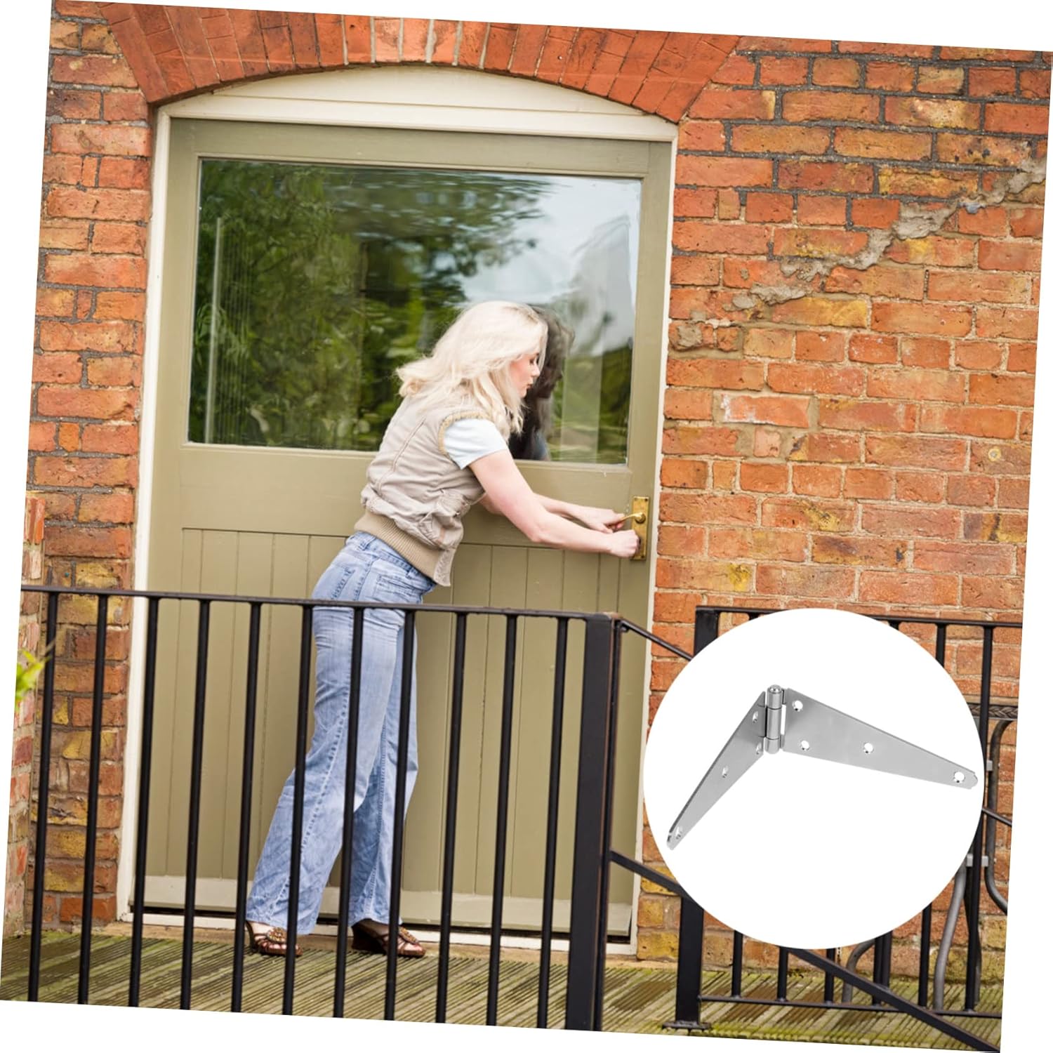 DOITOOL Shed Hinges 200mm Heavy Strap Hinge Pair of Gate Hinge Hardware for Wooden Gates Fencing