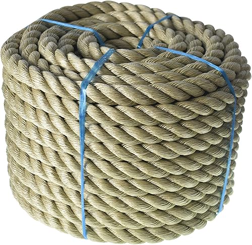 ProManila UnManila - Cuerda de polipropileno trenzado de 3 hebras, cuerda sintética ligera para proyectos de bricolaje, marina, comercial,