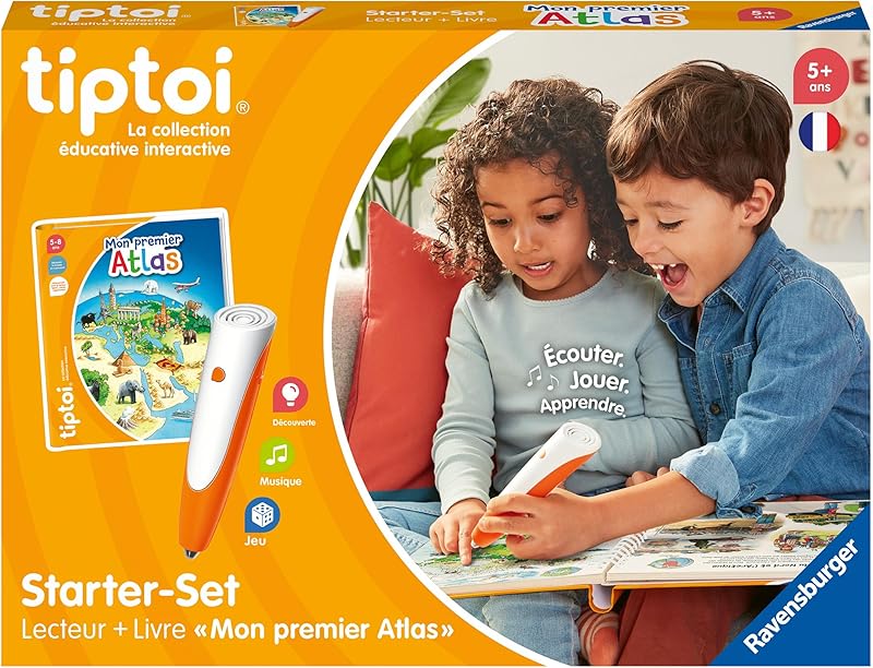 Ravensburger - tiptoi® - Starter Set - Lecteur + Livre 'Mon Premier Atlas' - Jeu éducatif électroniq