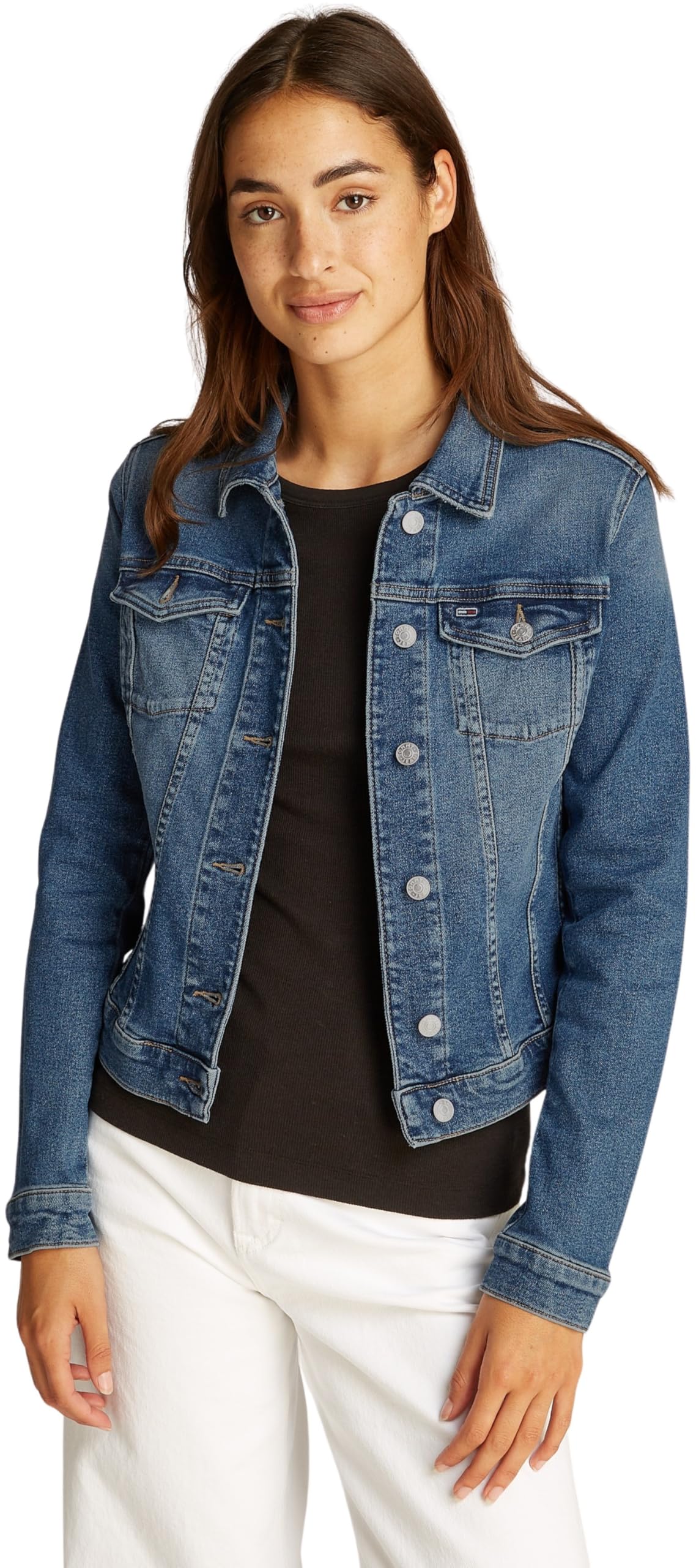 Tommy Jeans Women's Vivianne Skn Jacket Ai1232 Dw0dw20158 Trucker Jacket