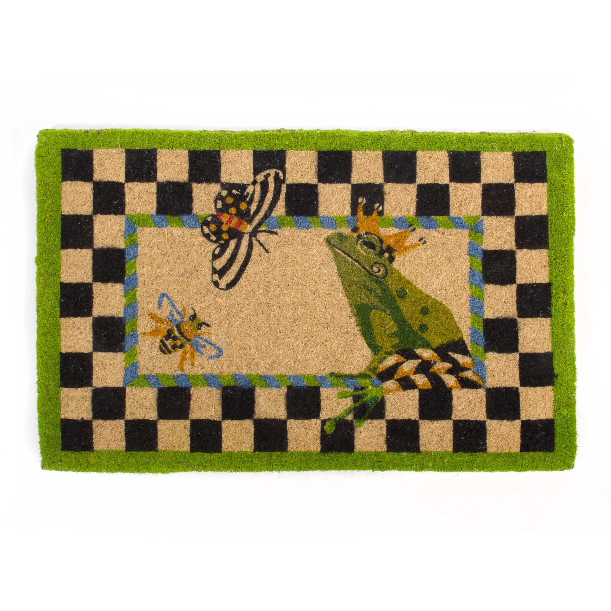 MACKENZIE-CHILDS Entrance Mat, Decorative Outdoor Front Door Mat, Coir Door Mat, Frog