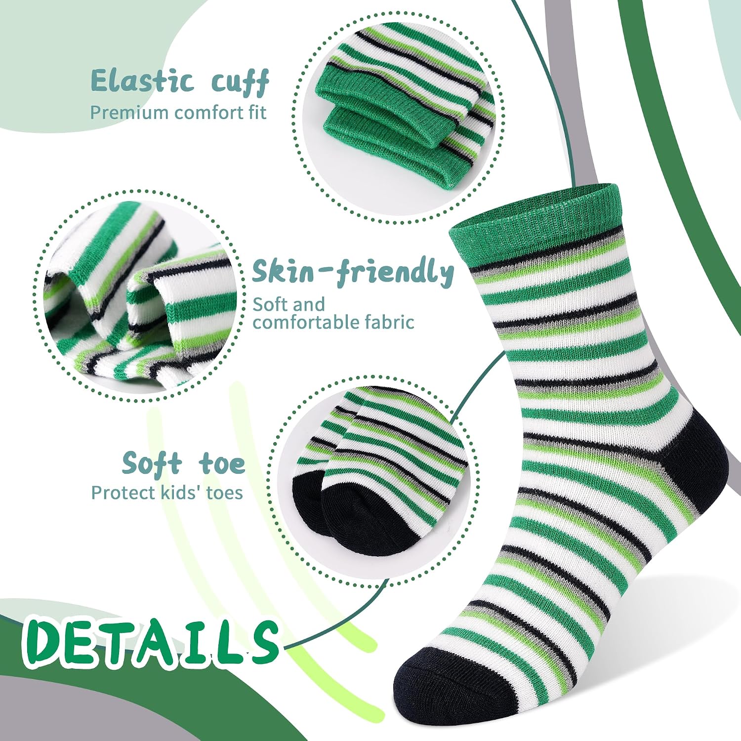 Boys Socks 12 Pairs Novelty Crazy Crew Socks for Toddler Kids Girls 1-7 Years Old Fun Mid Cut Sock Children
