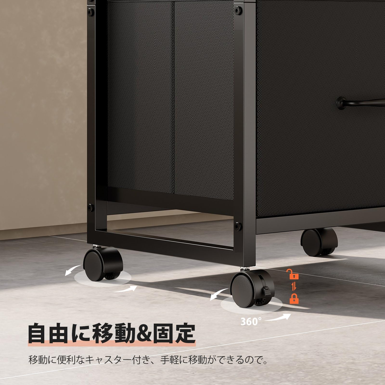 Amazon.co.jp: Maihail サイドキャビネット デスクワゴン 布製 袖机 層