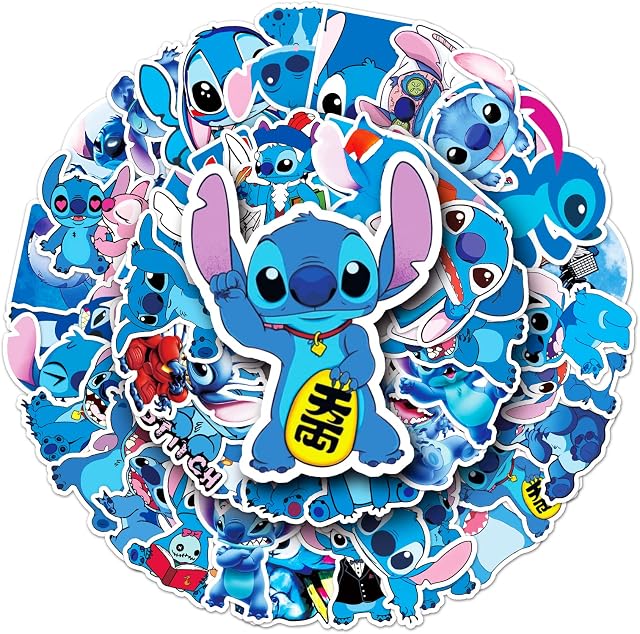 Naklejki Stitch, 50 sztuk, winylowe naklejki motocyklowe, naklejki na laptopa, na butelkę z wodą, bagaż, deskorolkę, motocykle, prezent dla dorosłych dzieci