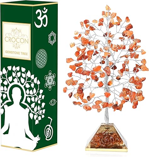 Miniatura 16 de Árbol de la vida de chakras de aventurina amarilla, árbol de cristal para energía positiva, decoración de Feng Shui, árbol de piedras preciosas