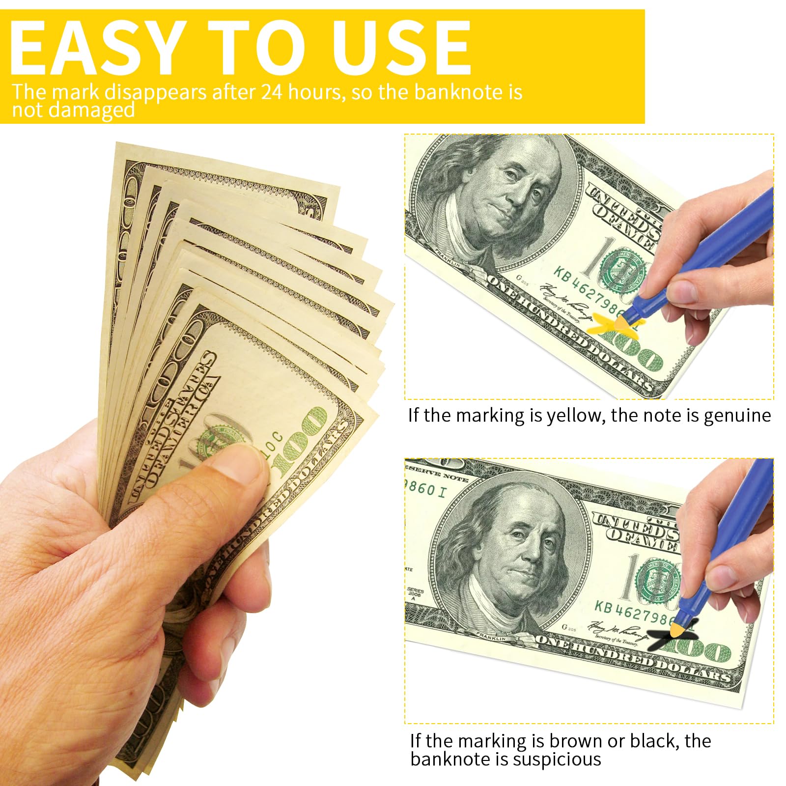 Penna Per Banconote False Lithyc - Confezione Da 5, Per Negozi E Piccole Imprese, Verifica Autenticità Banconote - Foto 8