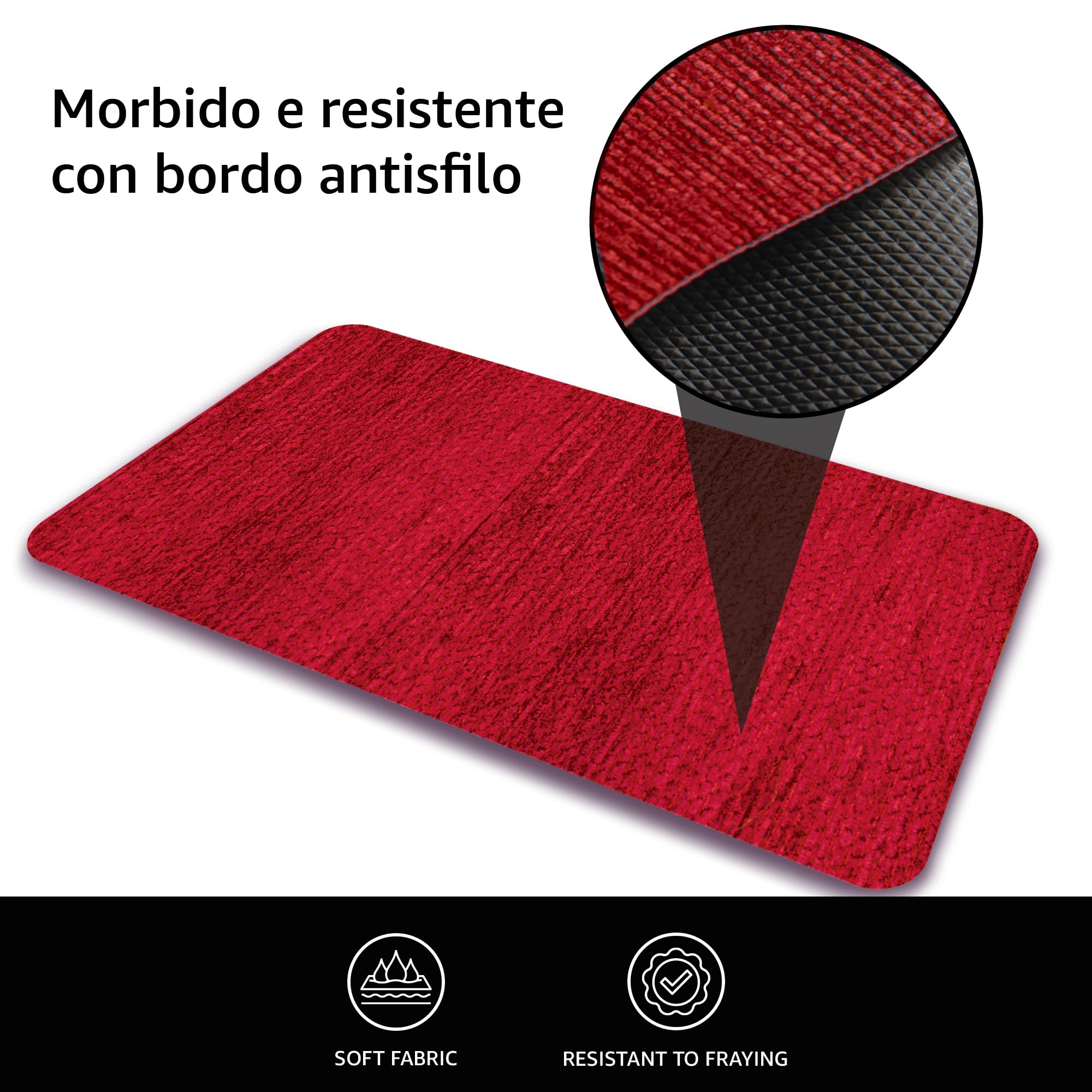 Comart - Nancy keukentapijt, antislip, machinewasbaar, modern chenille tapijt, loper voor hal en keuken, zacht en duurzaam, gemaakt in Italië, zwart, 50 x 270 cm