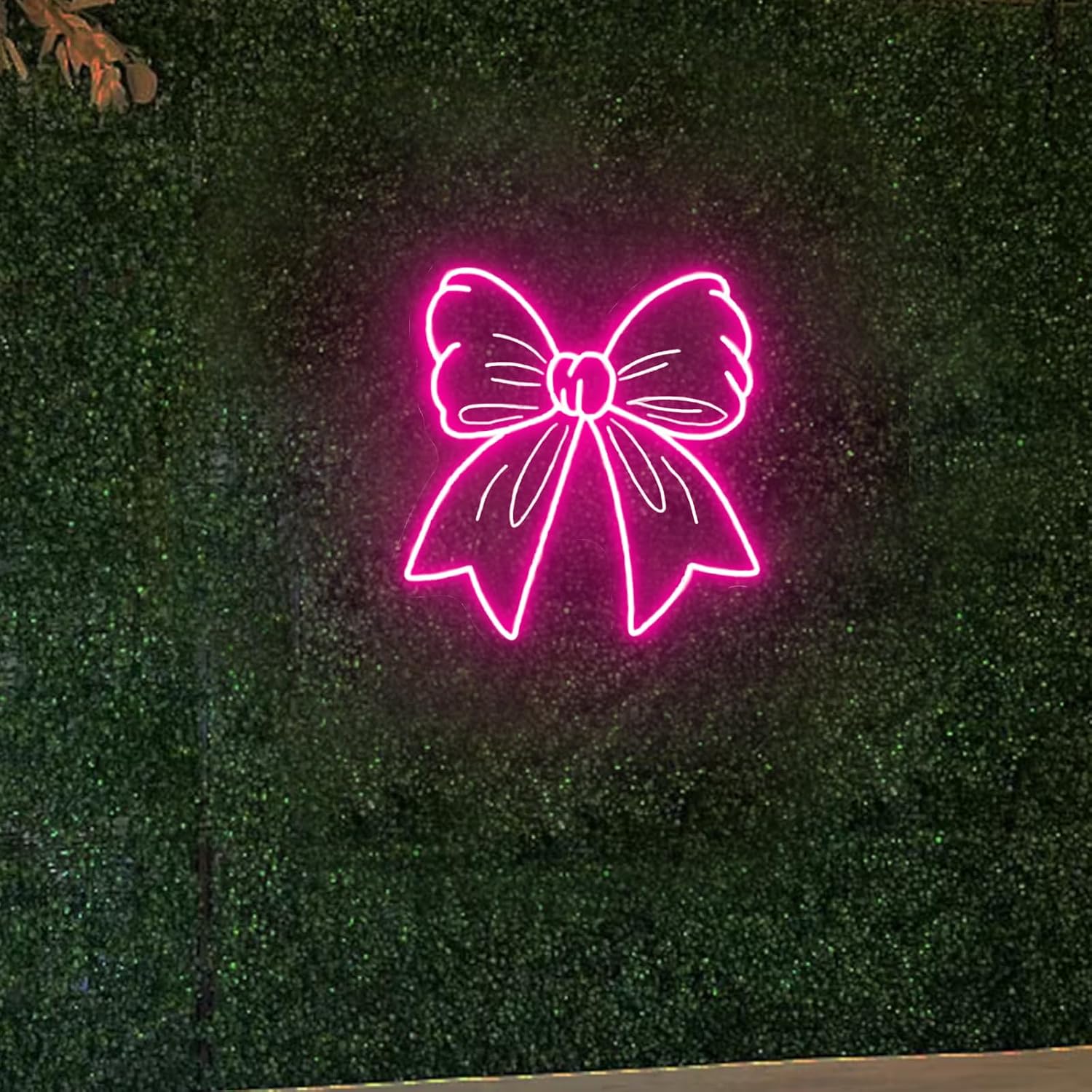 Pink Bow Neon Sign 18 inches LED Dimmable Bedroom Custom Lights Signs Wall Art Decor for Home Room Party Decorations