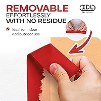 Vista 4 de IDL Packaging Cinta de estuco roja de 2 pulgadas x 60 yardas, 3 rollos, resistente – 60 días de larga duración – Se quita sin dejar rastro