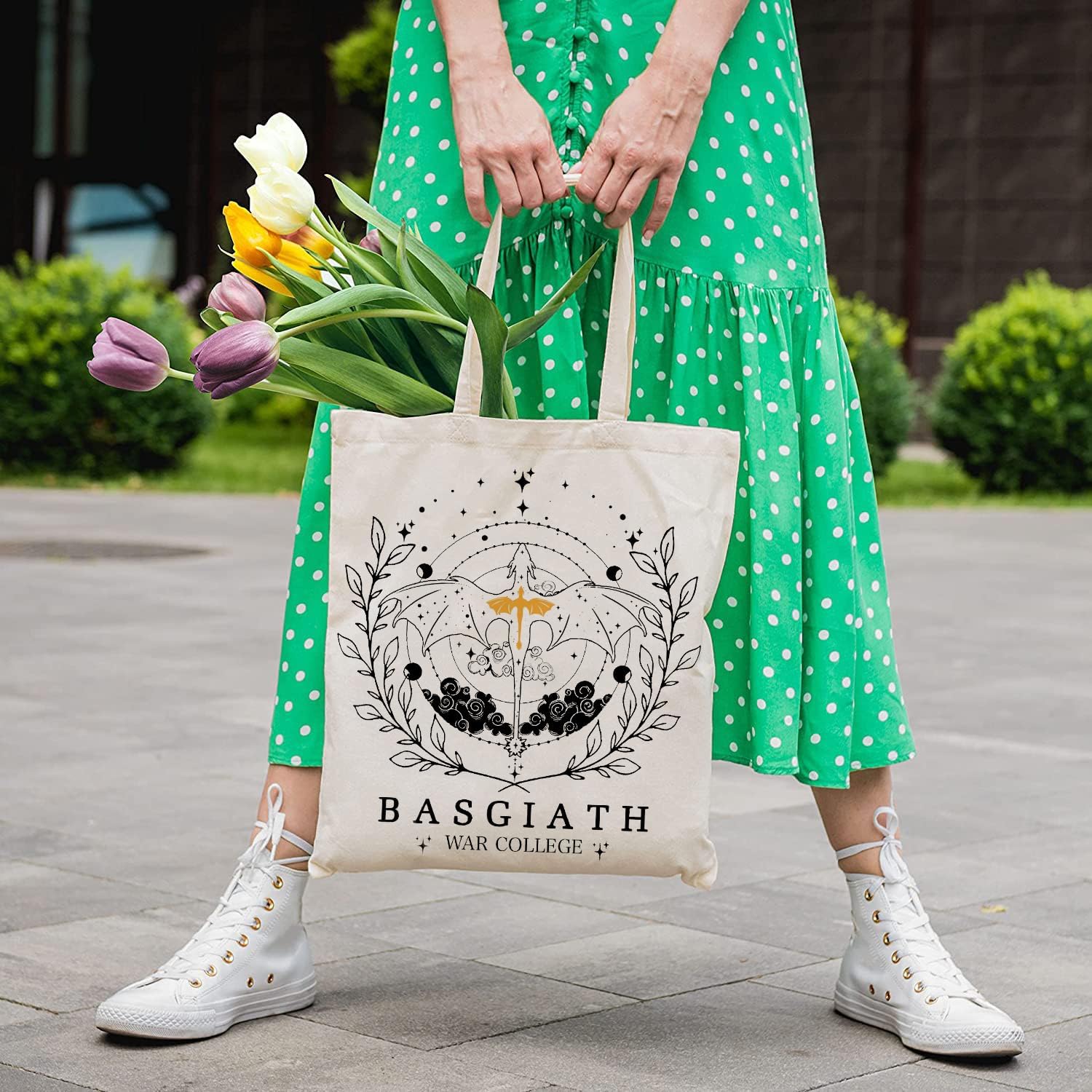 Fourth Wing Merch Inspired Tote Bag for Fantasy Book Lovers Gifts, Fourth Wing Merchandise Reusable Canvas Tote Shoulder Bag Present for Friends Fans Women Men