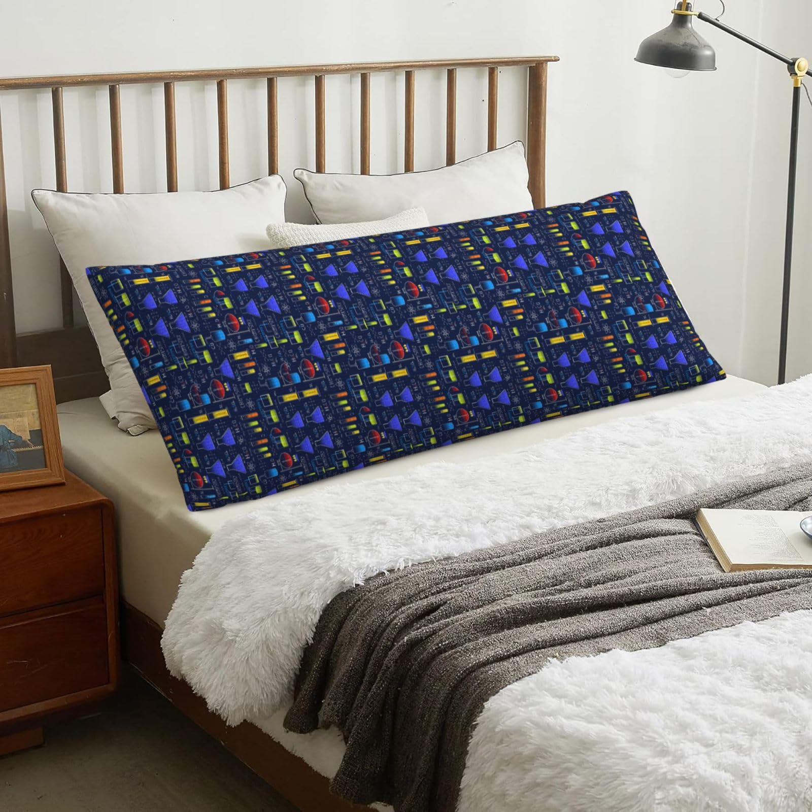 Chemistry Experiment, Body Pillow Cover with Zipper,Long Body Pillowcase 20 x 60 in