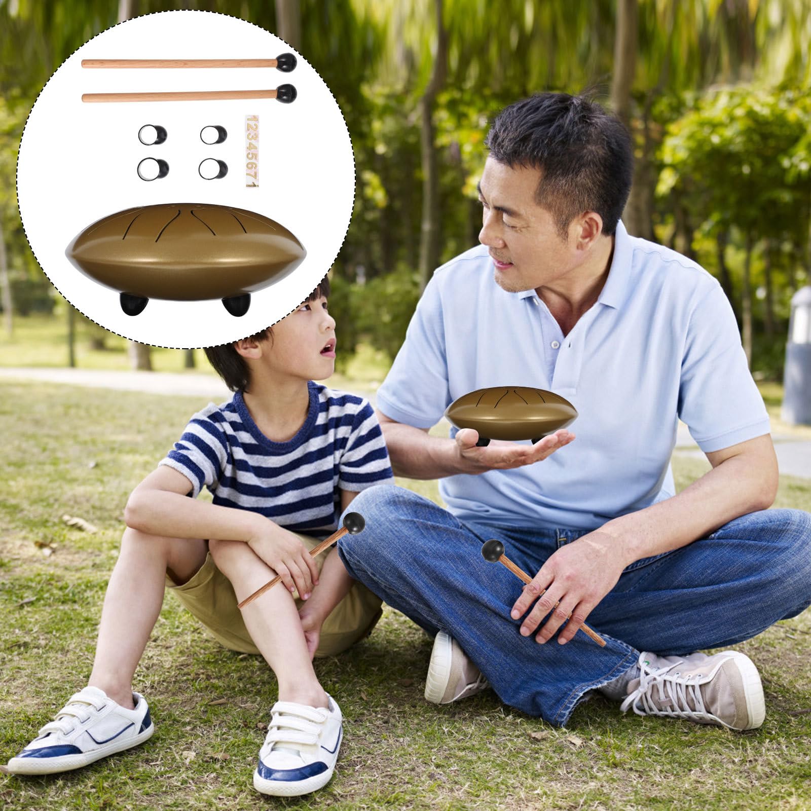 SUPVOX de Lengüeta Portátil de Instrumento de Percusión y Pulido Etéreos para Educación Musical y Relajación Color Dorado