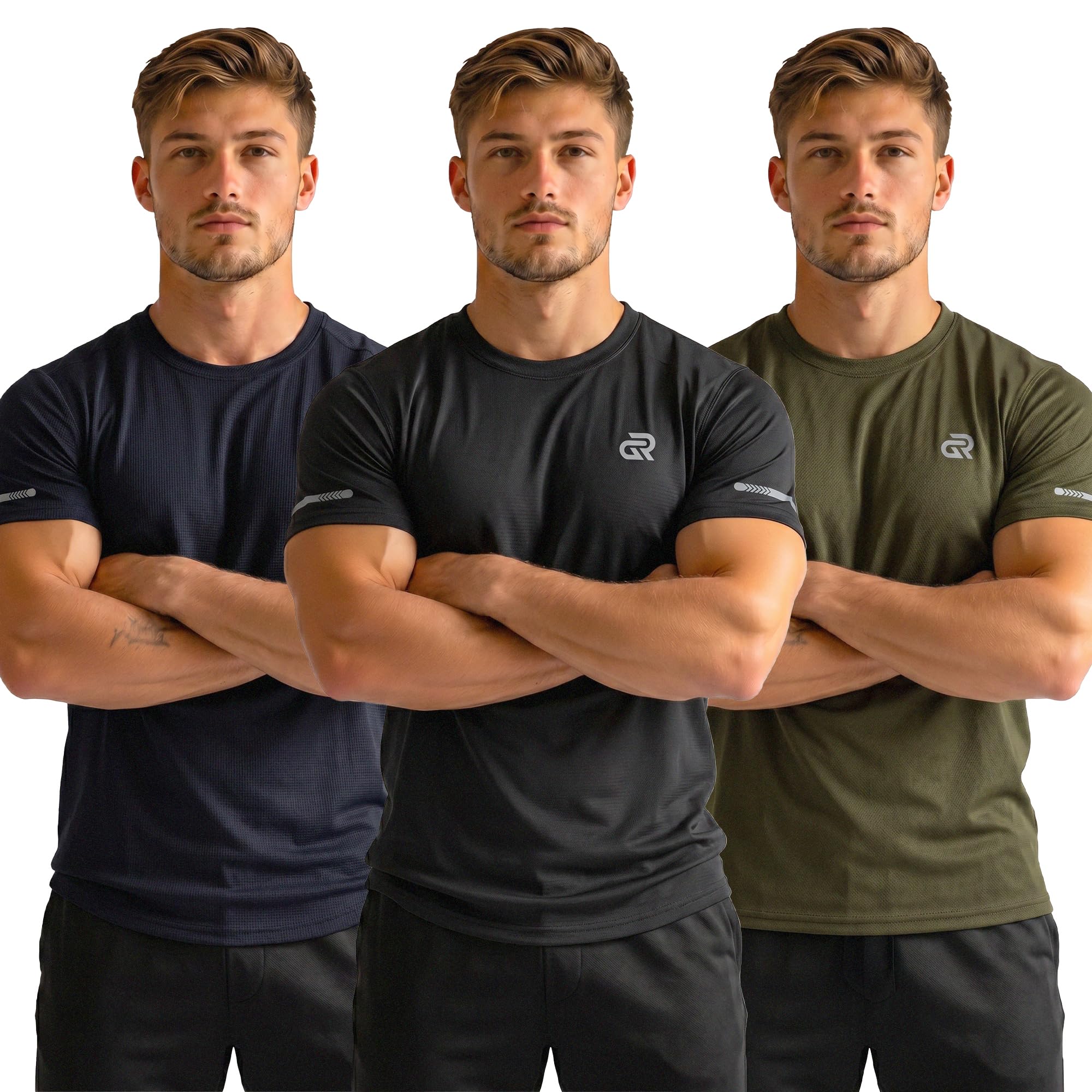 Maglietta da allenamento da uomo, traspirante, da palestra, ad asciugatura rapida, traspirante, a maniche corte, per fitness e sport
