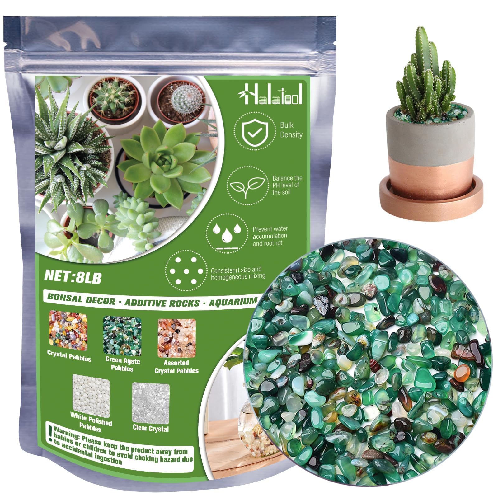 Halatool Green Agate Stones
