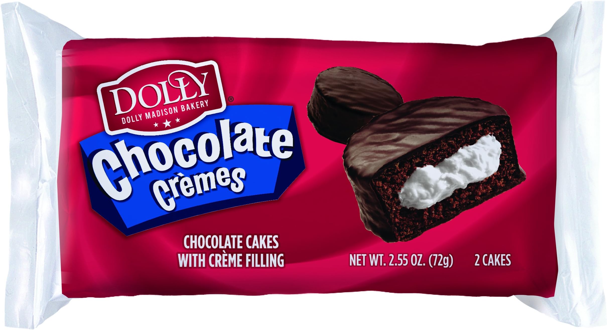 Dolly Madison Chocolate Cremes, 3 Cakes (Pack of 6)