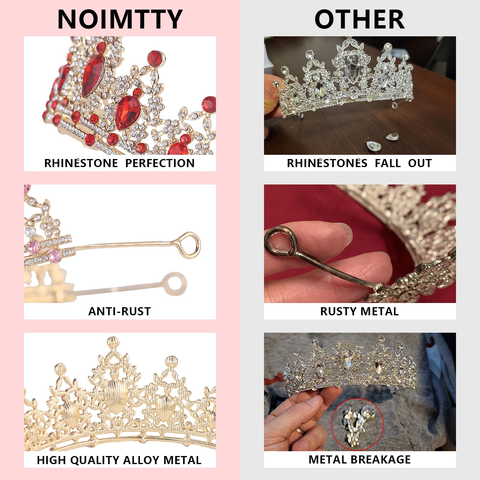 Crystal Crown and Tiara For Women - Rhinestone Headband For Princess Girls,Bridal Hair Accessories For Weddings Birthday