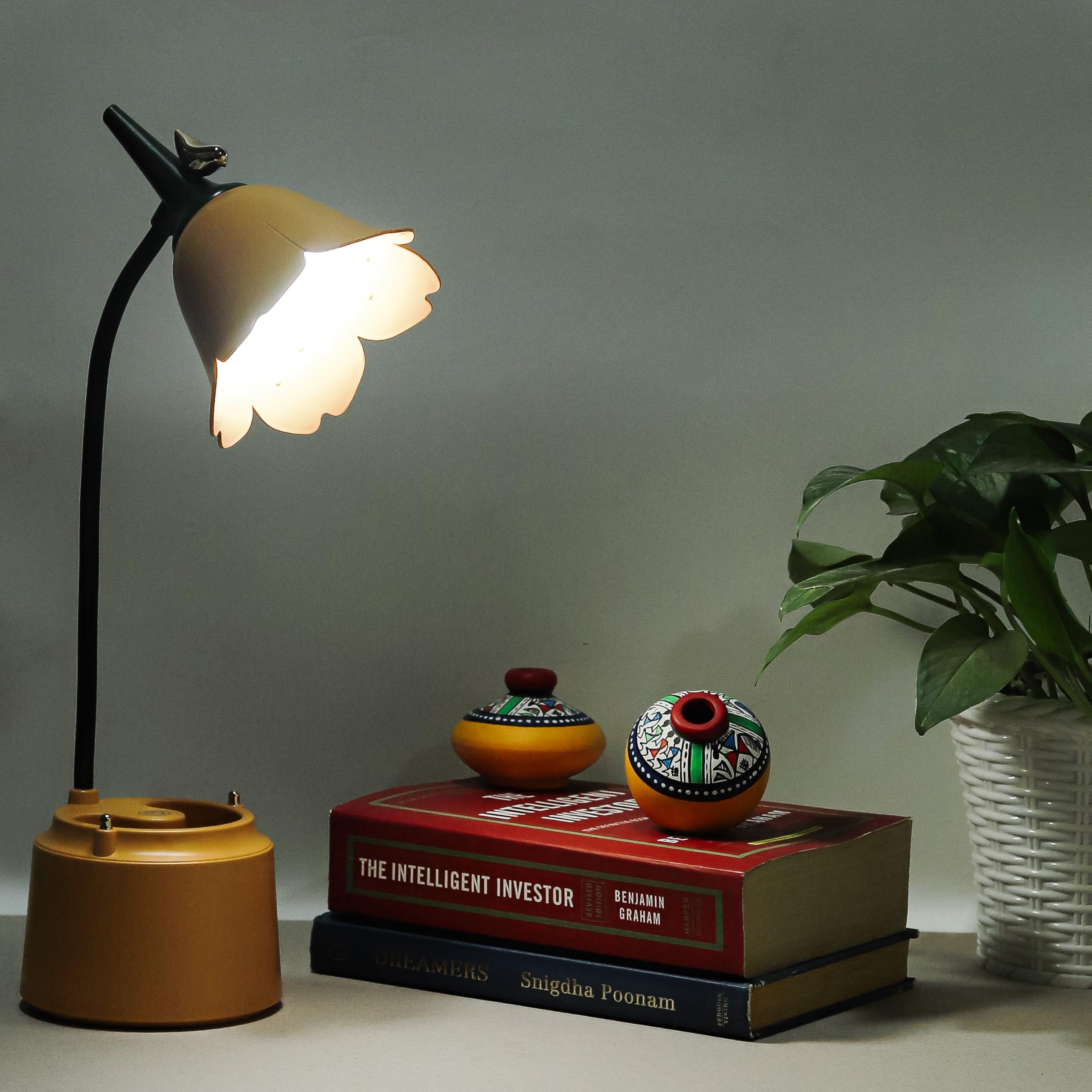 Flower Bird Table Lamp - USB Rechargeable Desk Light -6