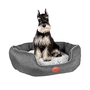 DEKOHM Dog Bed with Removable Plush Cushion, Pet Bed for Samll Medium Dogs & Cats, Machine Washable Cozy Cuddler Pet Beds with Water-Resistant Bottom for Puppy Kittens, Available in 3 Sizes (Medium)