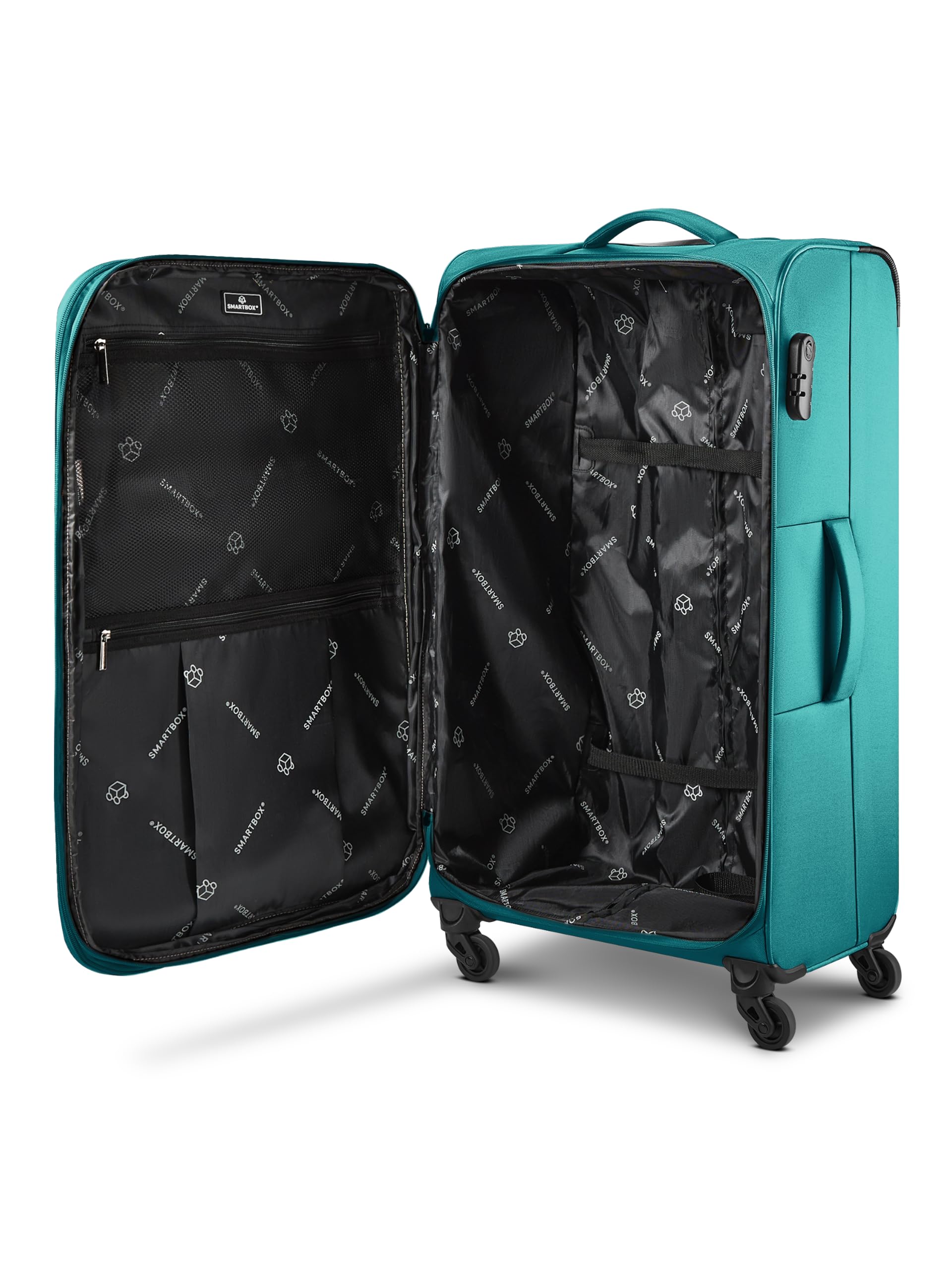 Smartbox Duża miękka walizka Check-in dla kobiet i mężczyzn, duża walizka XL 46 x 31 x 78 cm, 4 rolki i zamek szyfrowy, możliwość rozszerzenia o elastyczną zakładkę, lekka, 3,6 kg (edycja 04)