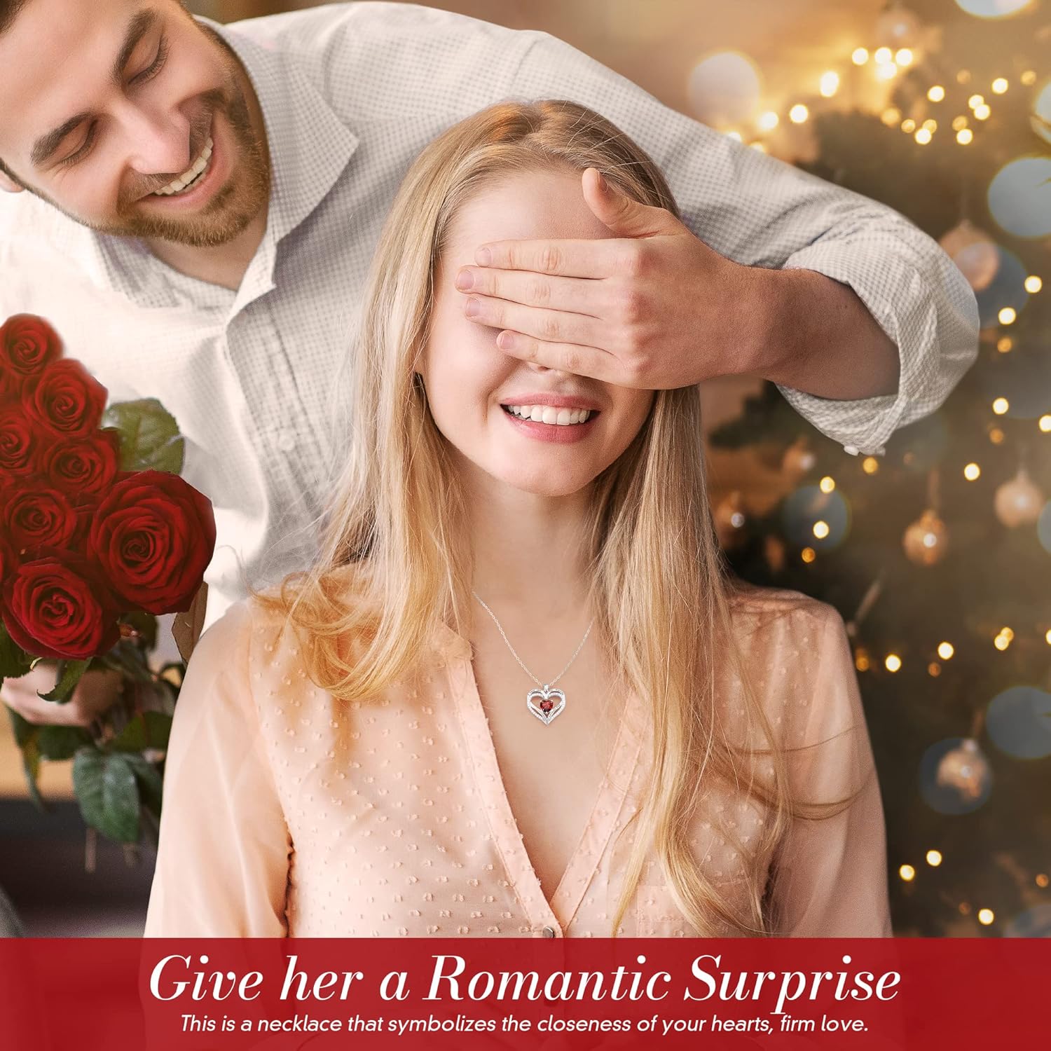 CDE Birthstone Necklaces for Women, 925 Sterling Silver Forever Love Heart Pendant Necklace, Birthday Jewelry Gift for Wife Mom Girlfriend Her - Image 2