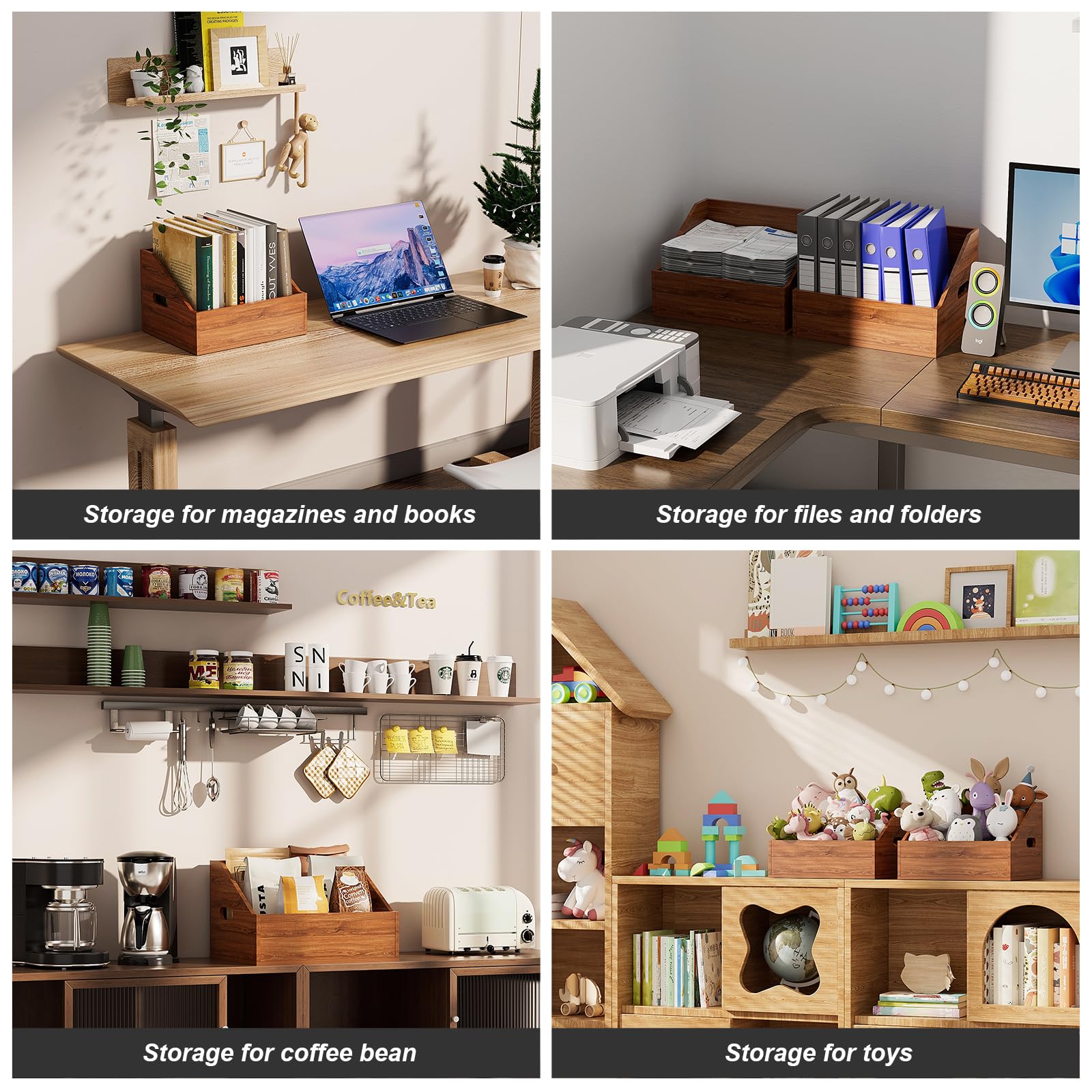 Boîte de rangement en bois pour disques vinyles, caisse rétro pour plus de 60 disques
