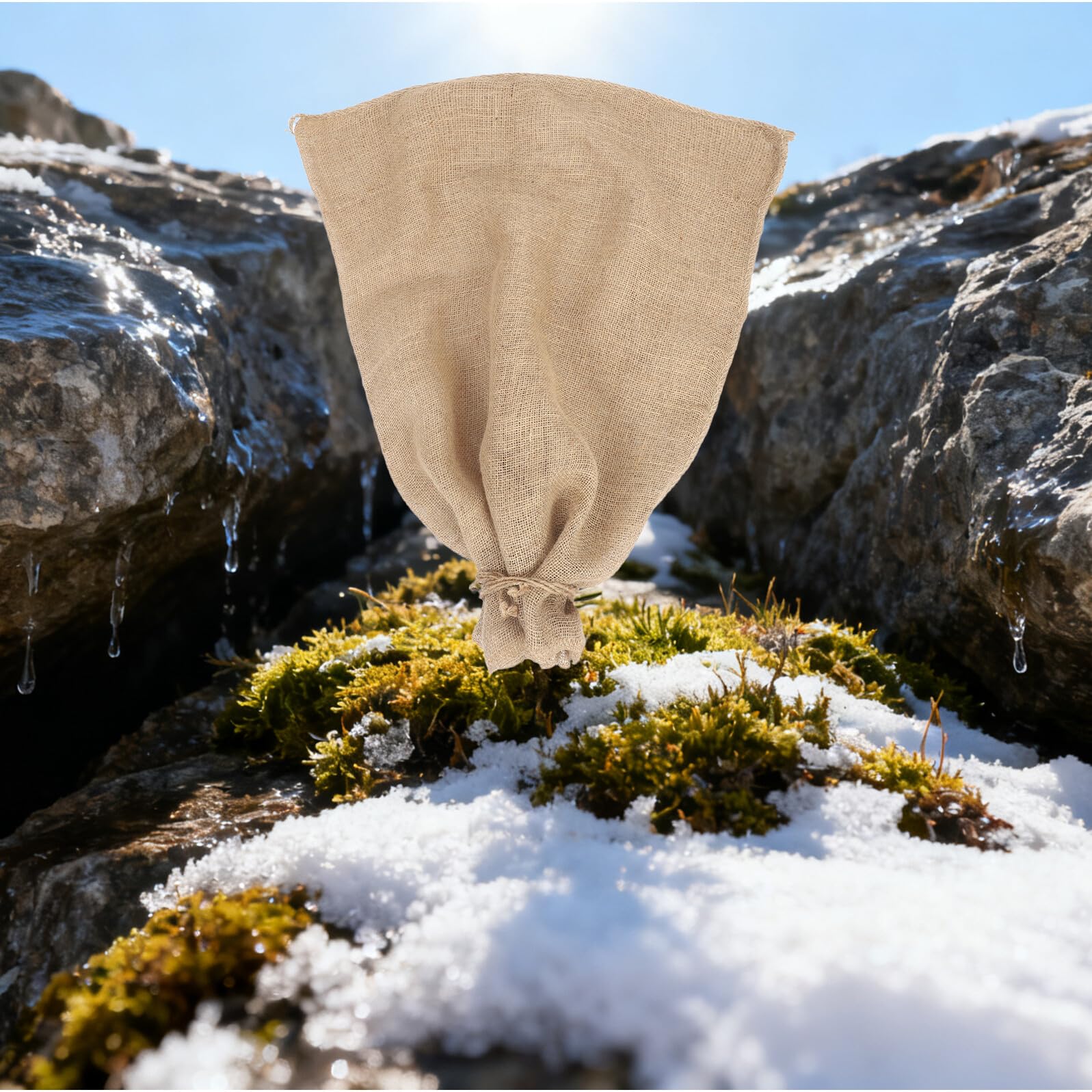 Sosoport Copertura Piante Inverno Antigelo in Juta con Cordino, 2 Pezzi | 39, 3x23, 58 Pollici, per Vasi da Patio e Piante in Vaso, Riutilizzabile per Uso Esterno