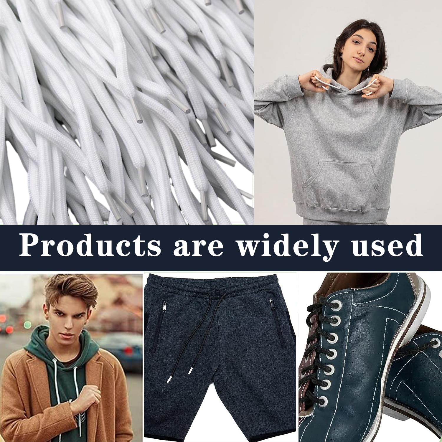 Koord voor joggingbroek, 200 cm, 4 stuks, universeel trekkoord, polyester band, koord, reservekoorden, touwen voor hoodie, sportbroeken, jassen, sportschoenen, handtassen