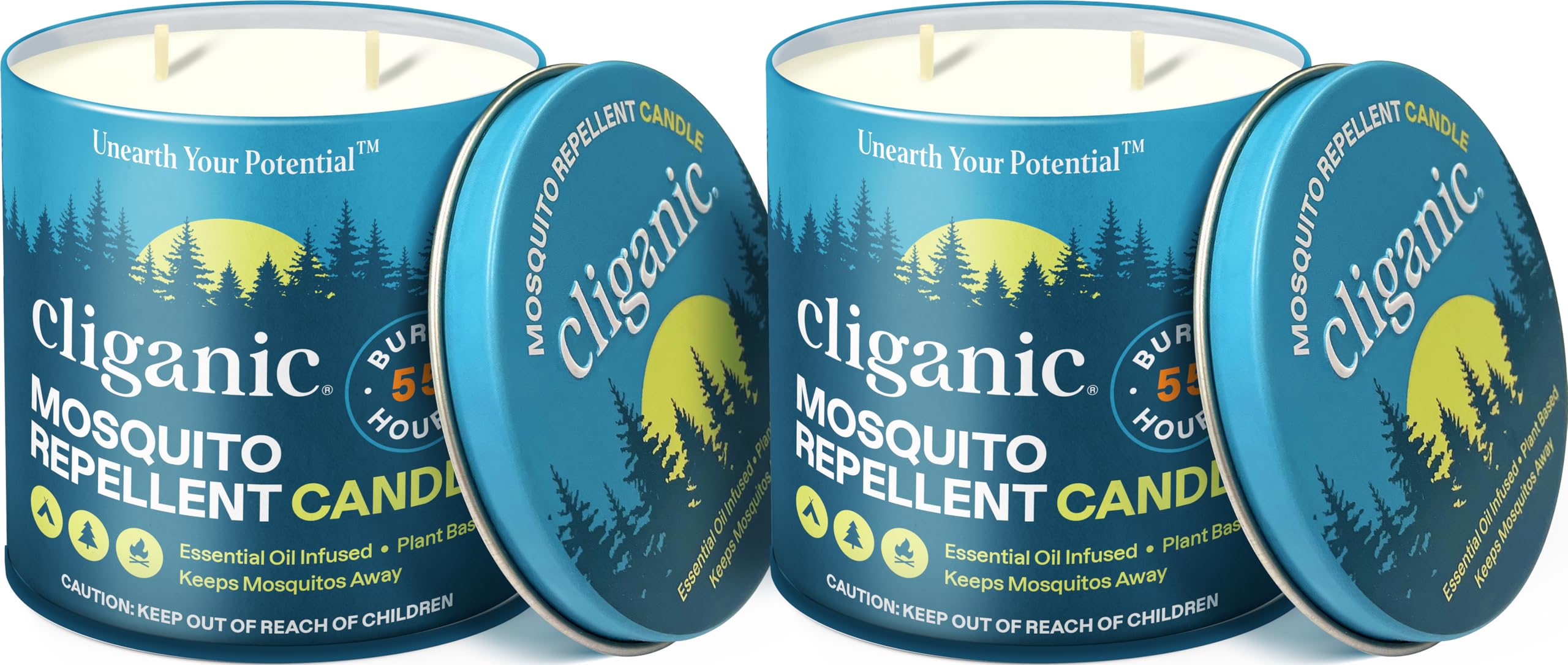Cliganic Mosquito Repellent Candle 16oz Twin Pack