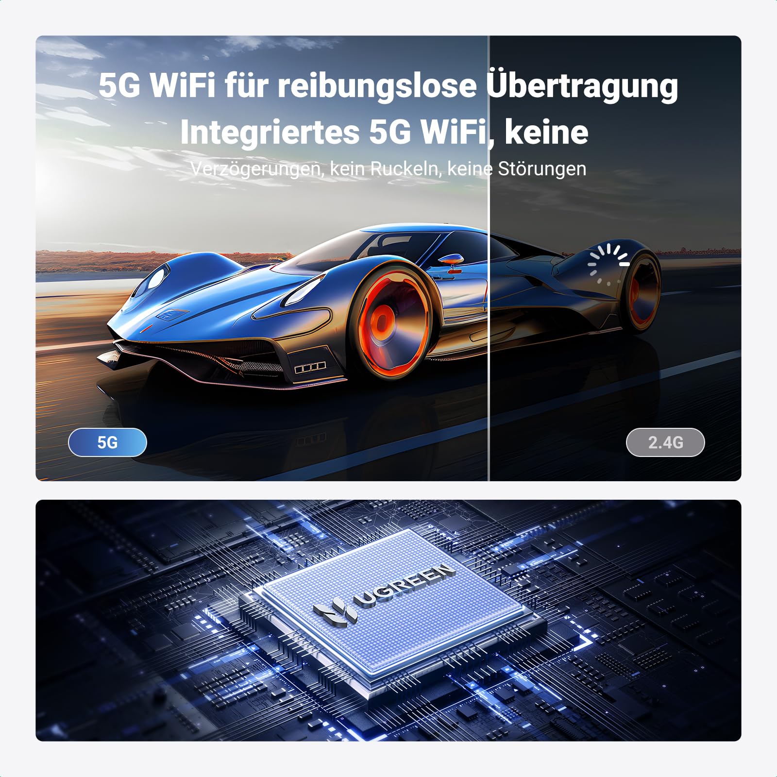 UGREEN Wireless USB C Transmitter und Receiver USB C TX und HDMI RX 1080P@60Hz 5G/WiFi Übertragung 50m/164ft Kompatibel mit Mobiltelefonen/Computern/Laptops/Windows/Mac OS/Linux/MacBook Air