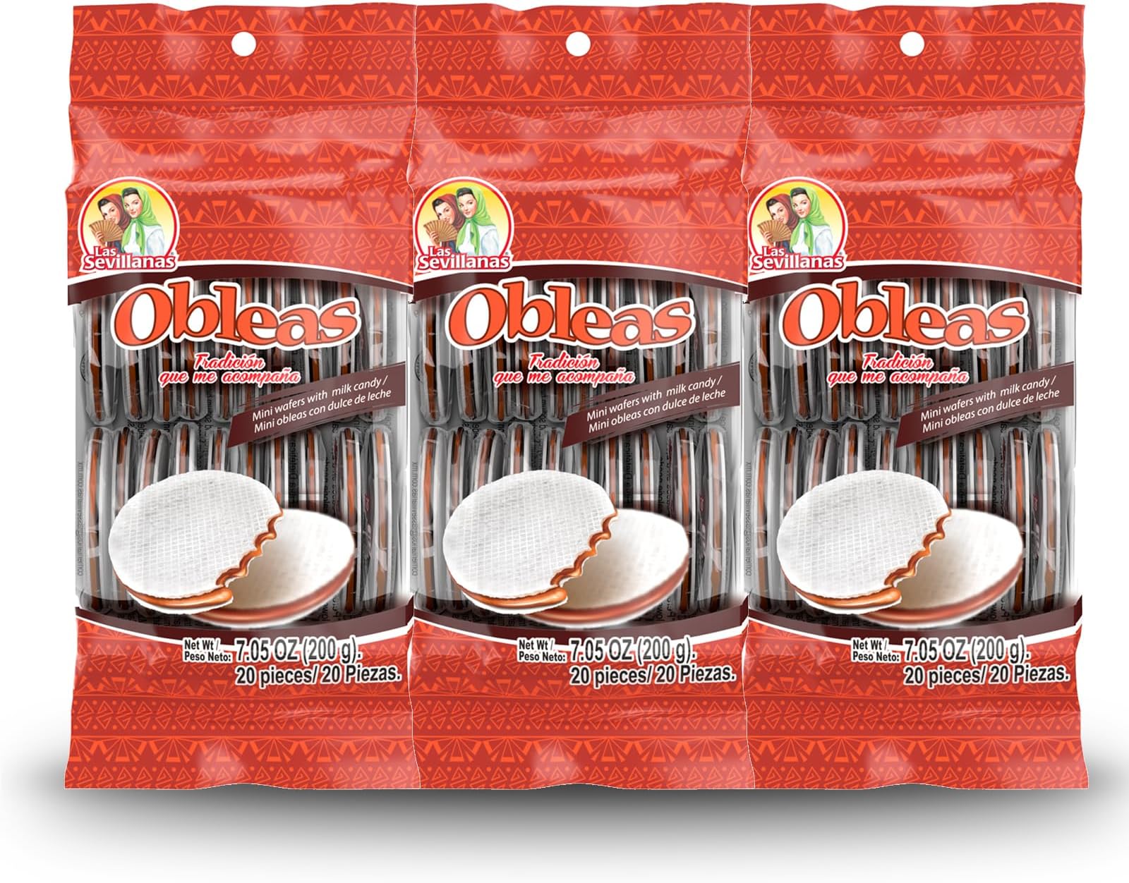 - Obleas con Dulce de Leche – Mini Caramel Wafer Cookies (Dulces Mexicanos) – Traditional Mexican Candy – Authentic Mexican Snack – Milk Caramel Filled Wafers- 20 Pieces 7.05 oz/200 g (Pack of 3)