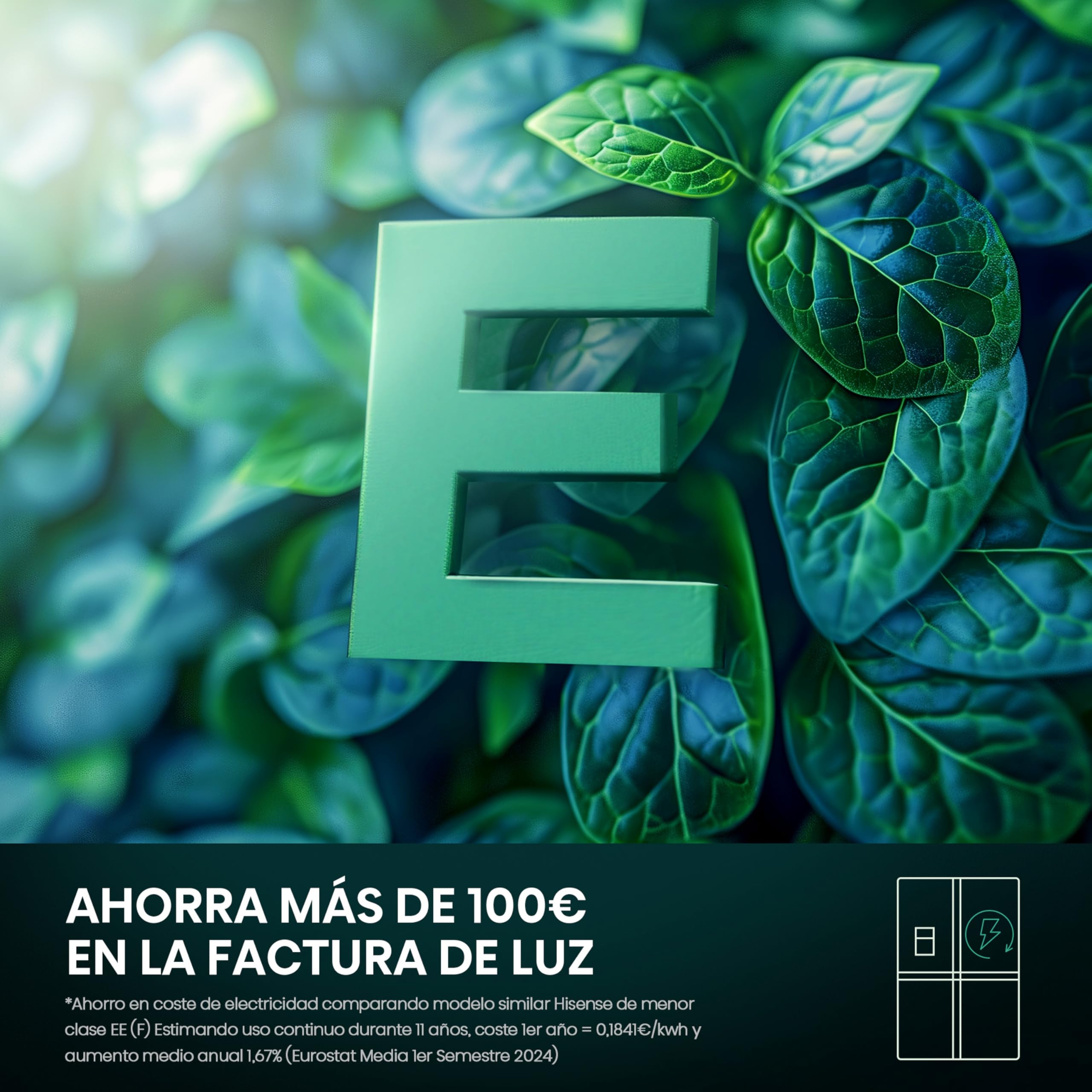 Hisense RQ760N4SASE - Frigorífico Americano Cuatro Puertas, No Frost, Puerta Cajón Frances, Total No Frost, Capacidad Neta 584 L, 1.78 m,Silencioso, Inox