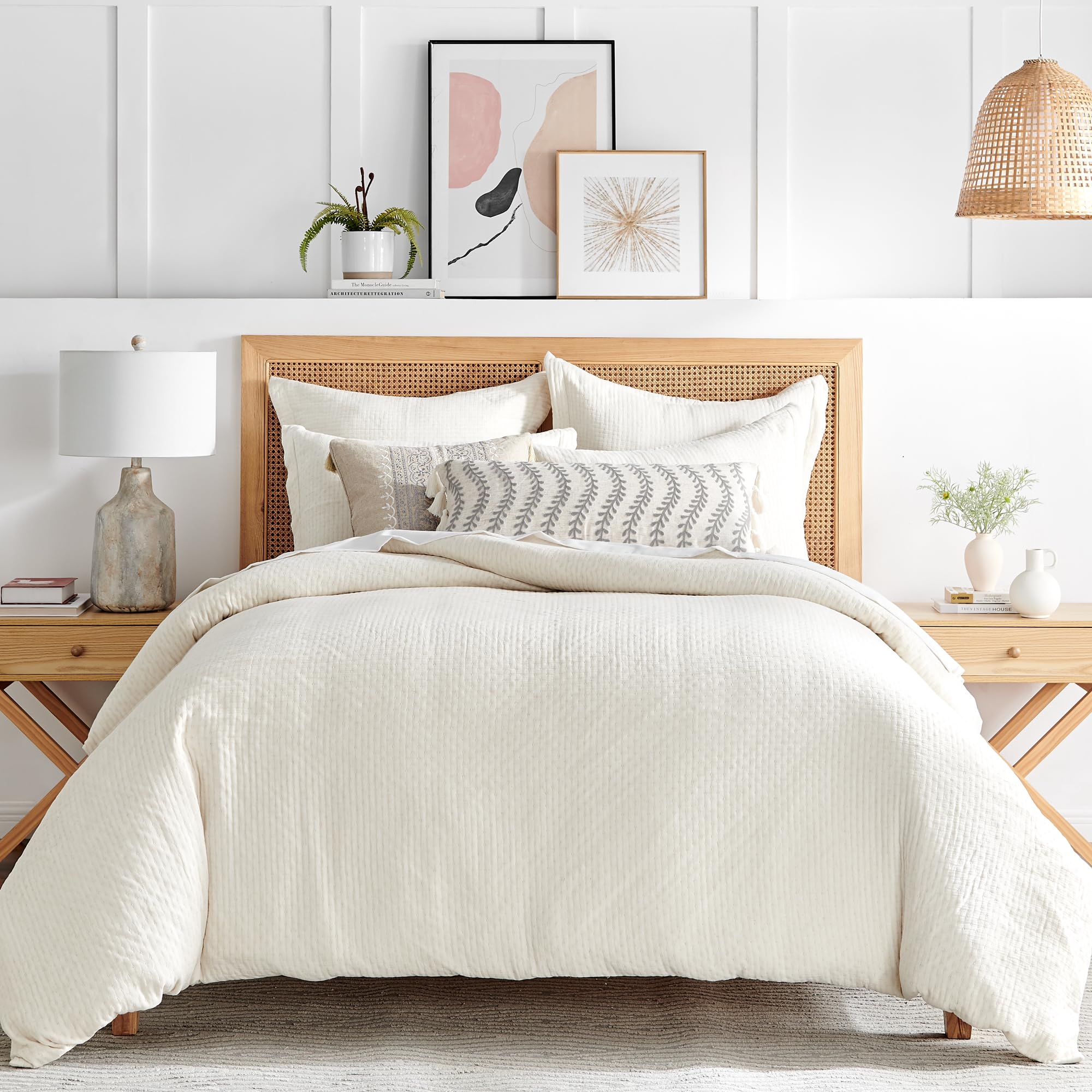 Amazon.com: Levtex Home - Reede Muslin Cream Comforter Set - Full