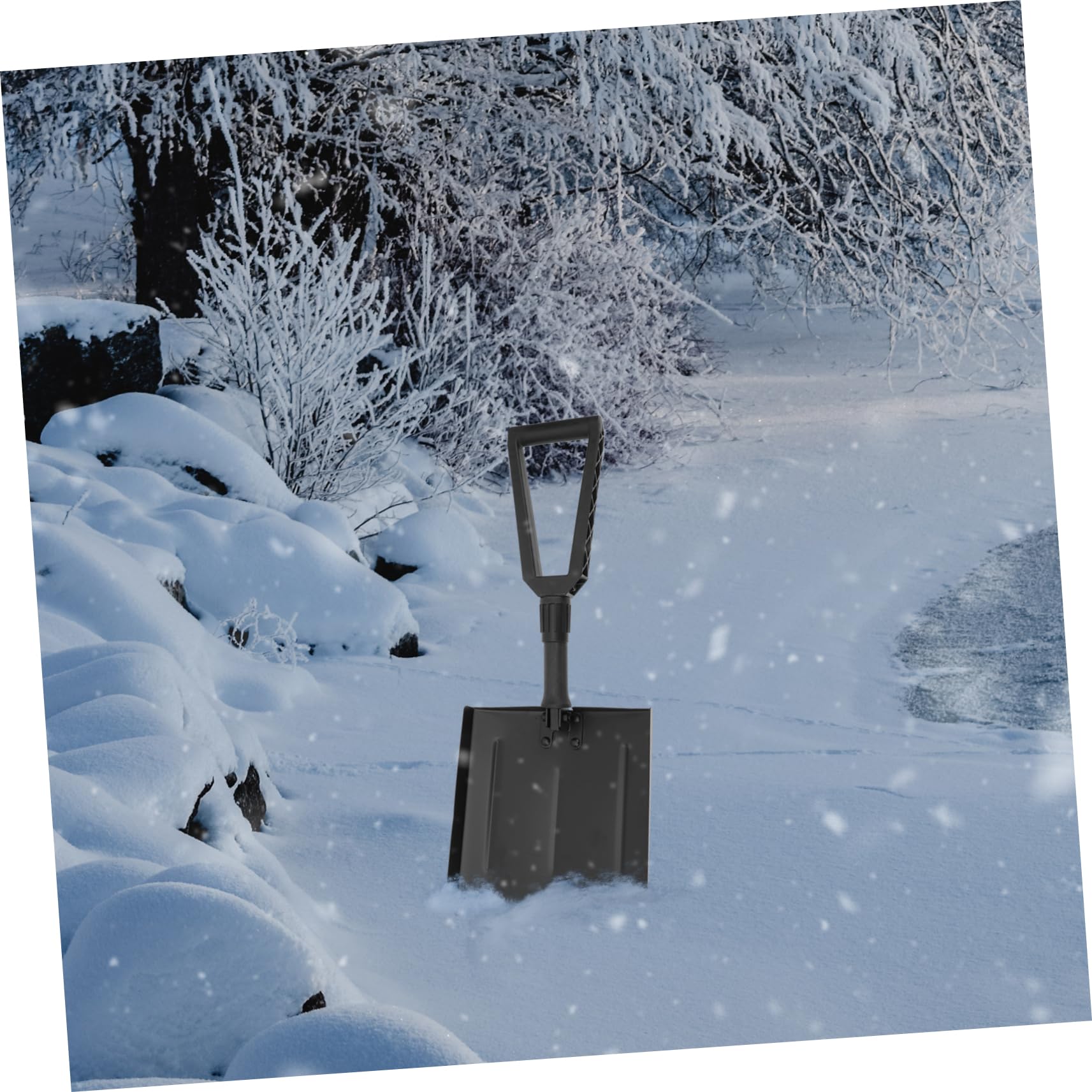 BESPORTBLE Pelle à Neige Pliable Outil de Déneigement pour Voiture Pelle Urgence Compacte pour Neige Camping