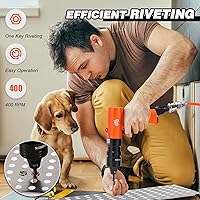 Vista 2 de Mxmoonant Pistola neumática de tuerca de remache para remaches de 1/4, 5/16, 3/8, tuercas de remache industriales, herramienta de remachado de aire