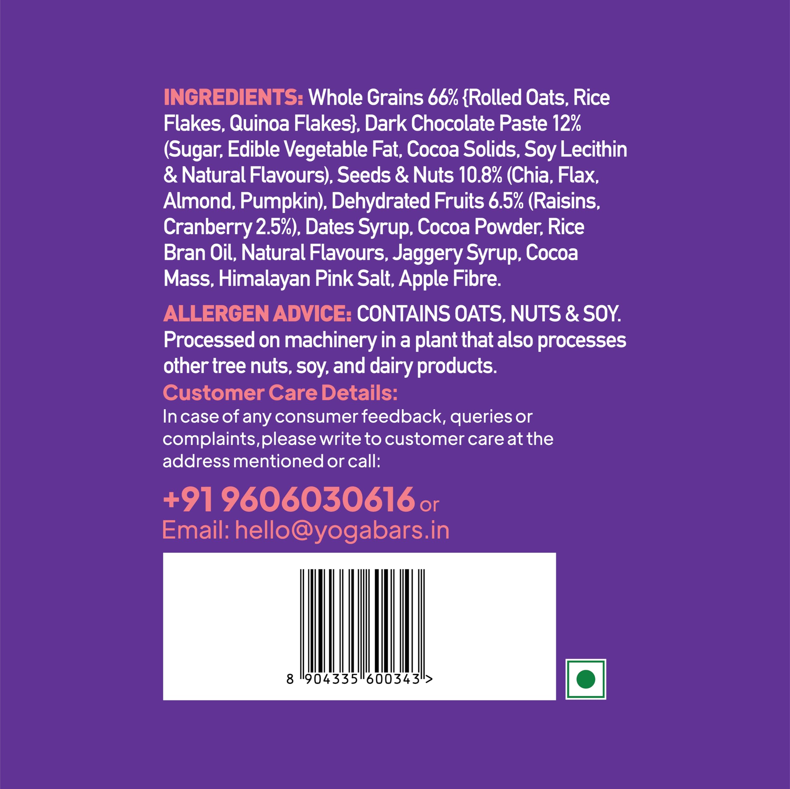 Yogabar Wholegrain Breakfast Muesli - Dark Chocolate and Cranberry, 700g (Super Saver Pack) 2