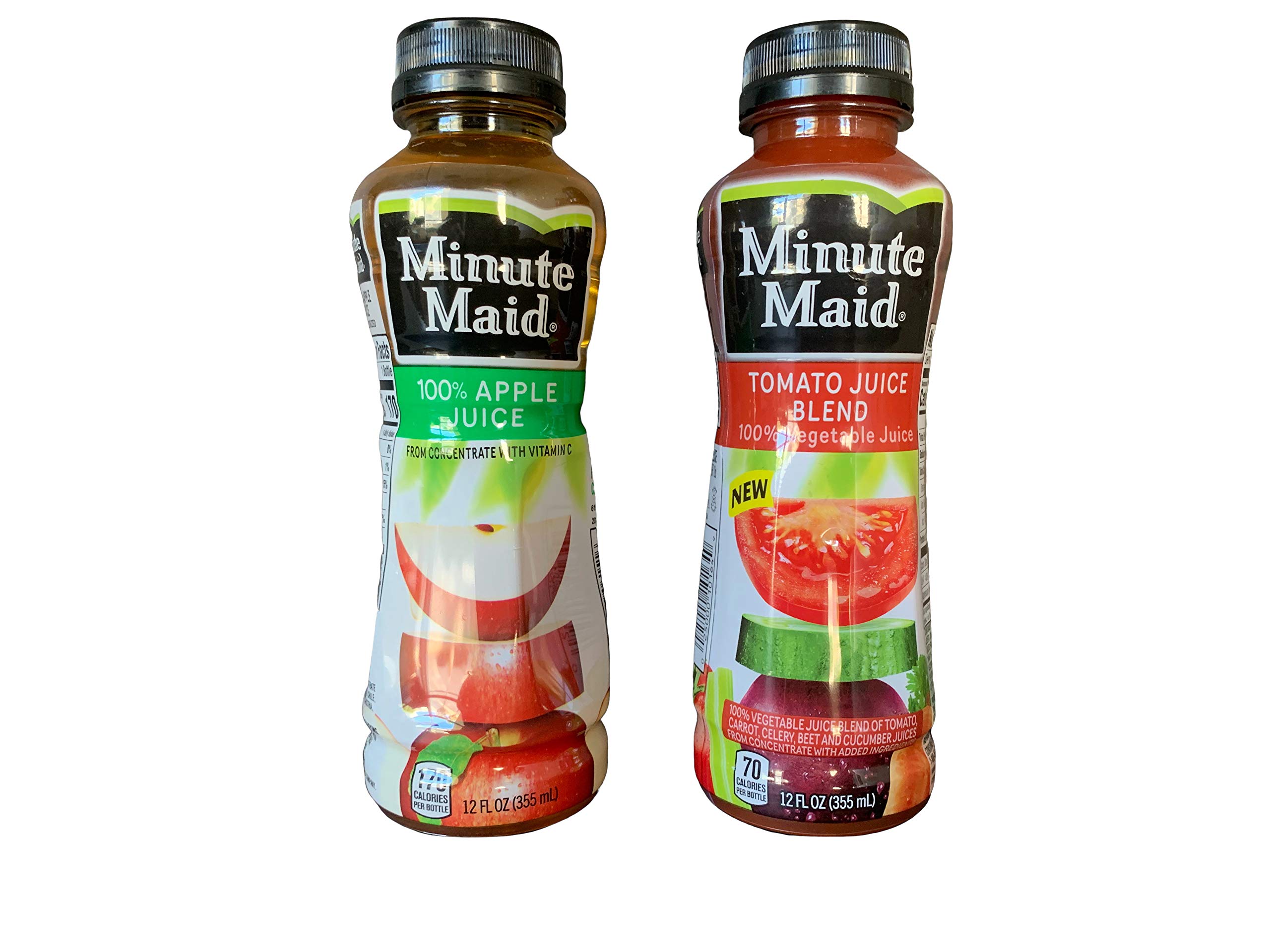 Minute Maid Juice Bundle of 3 Tomato Juice and 3 Apple Juice Bottles 12 oz each