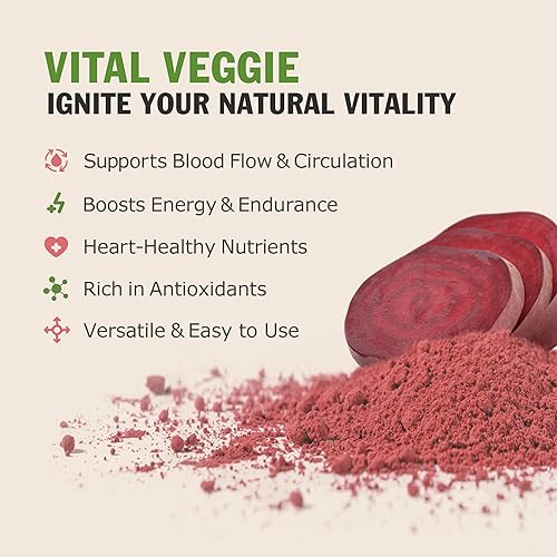 Miniatura 5 de Black Hut Polvo de raíz de remolacha orgánica, 7.06 onzas, suplementos para la presión arterial alta, colorante alimentario rojo natural para