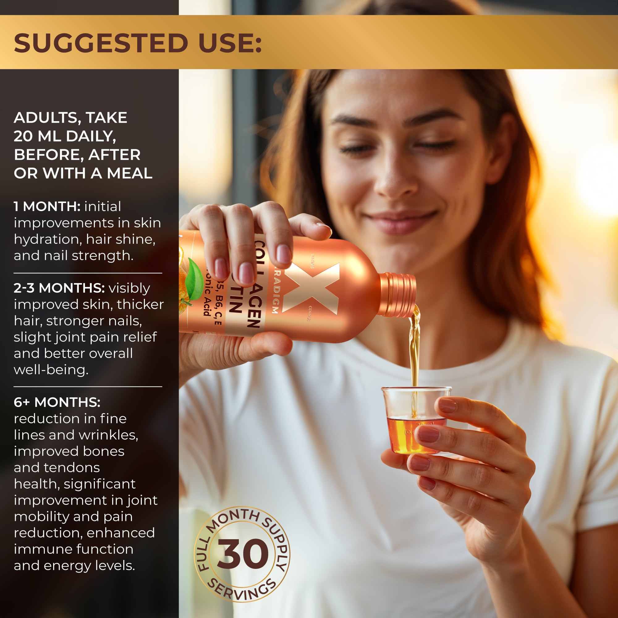 Liquid Collagen Peptides with Biotin & Hyaluronic Acid, 600ml, Orange — Amazon image 8