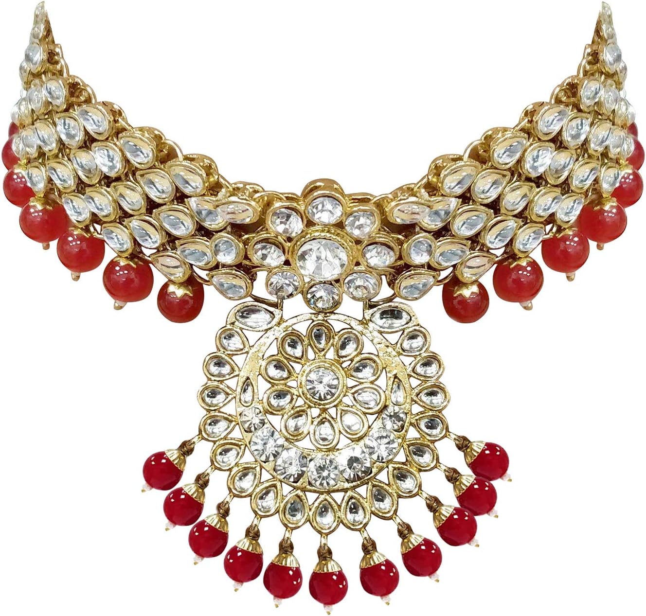 Aheli Elegant Wedding Party Wear Faux Kundan Studded Short Necklace Earrings with Maang Tikka Set Indian Ethnic Bollywood Fashion Jewelry Gift for Women - Image 5