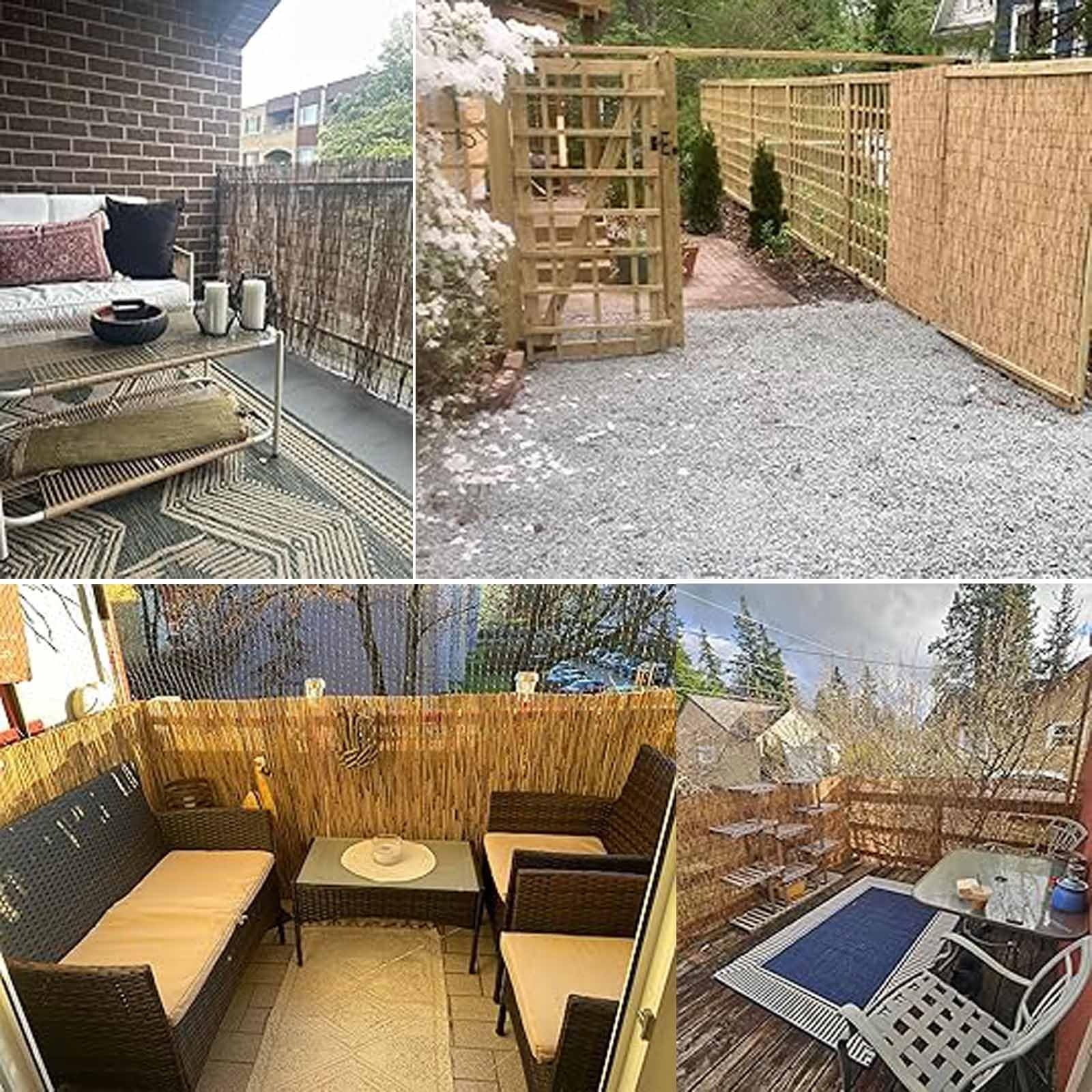 Canna di Bambu Rotolo,Recinzione in Canna Naturale,Decorazione Murale in bambù,Schermo per La Privacy del Balcone,Robusto,Facile da Installare, Divisorio per Occultamento Delimitazione(100x500cm)