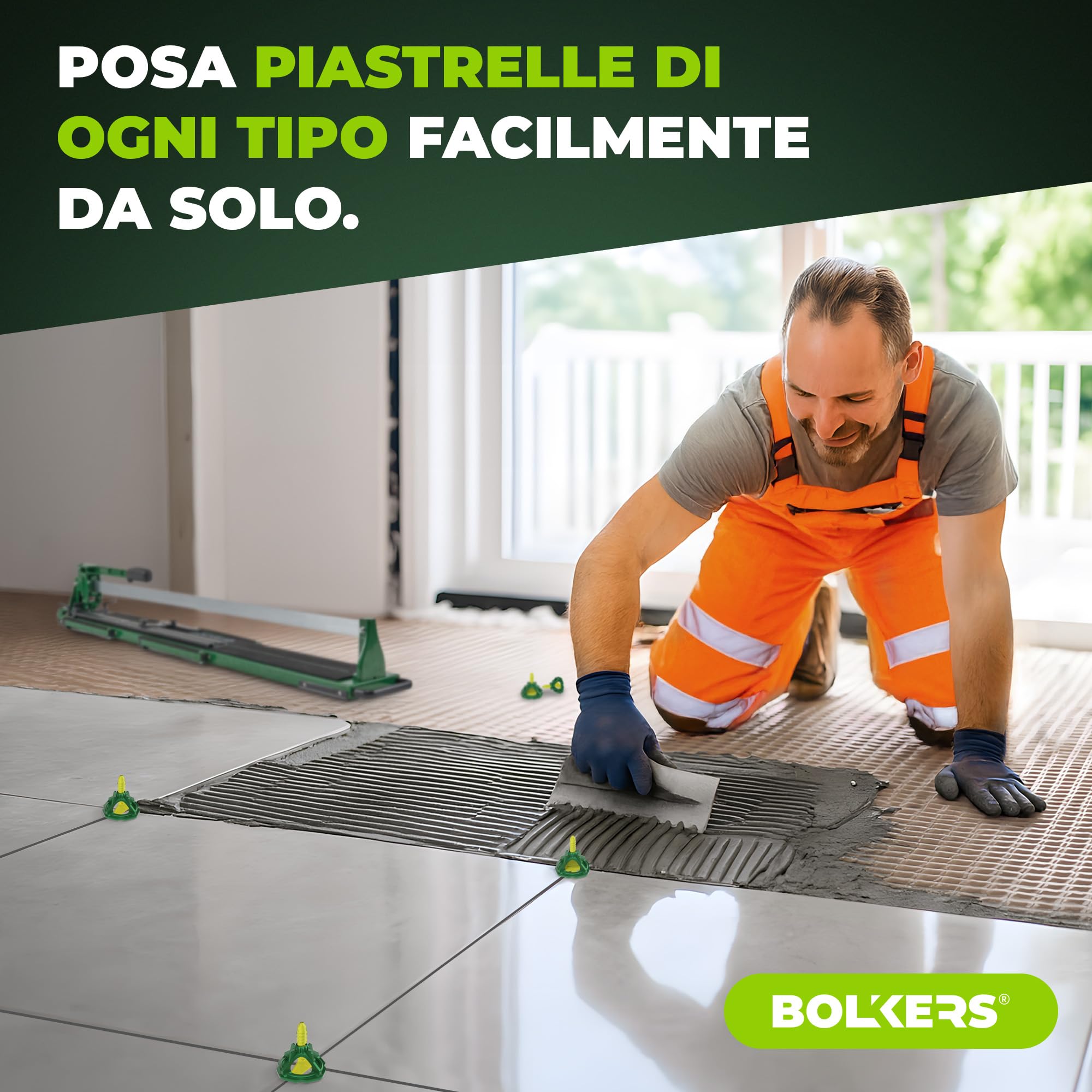 ProLevel Sistema di Livellamento per Piastrelle 2 mm – 150 Distanziatori Filettati & 50 Cappucci – Fughe Uniformi per Piastrelle da Parete e Pavimento – Aiuto per una Posa Precisa