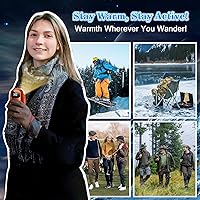 Vista 7 de Hand Warmers Rechargeable 2 Pack, Electric Dual-Sided Heating with LED Display & Flashlight, Max 127℉, 13Hrs Long Lasting Pocket Heater for