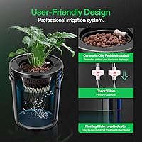 Vista 5 de VIVOSUN DWC Sistema de cultivo hidropónico con kit de goteo superior, cultivo de agua profunda de 5 galones, sistema de jardín de goteo recirculante