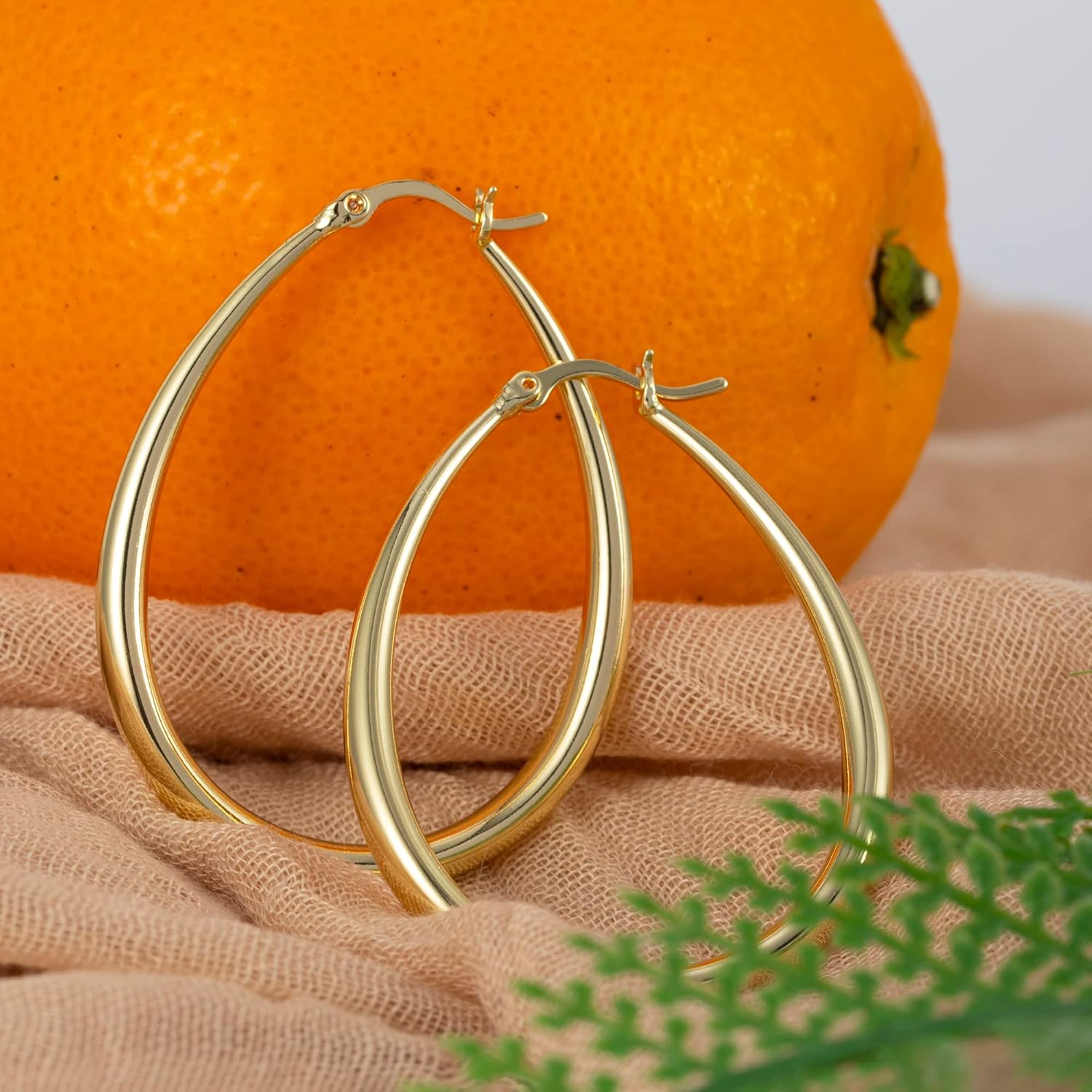 KISSPAT Sterling Silver Chunky Hoop Earrings for Women Hypoallergenic Thick Huggie Earring Wide Hoops Everyday Hoop Earrings - Image 7